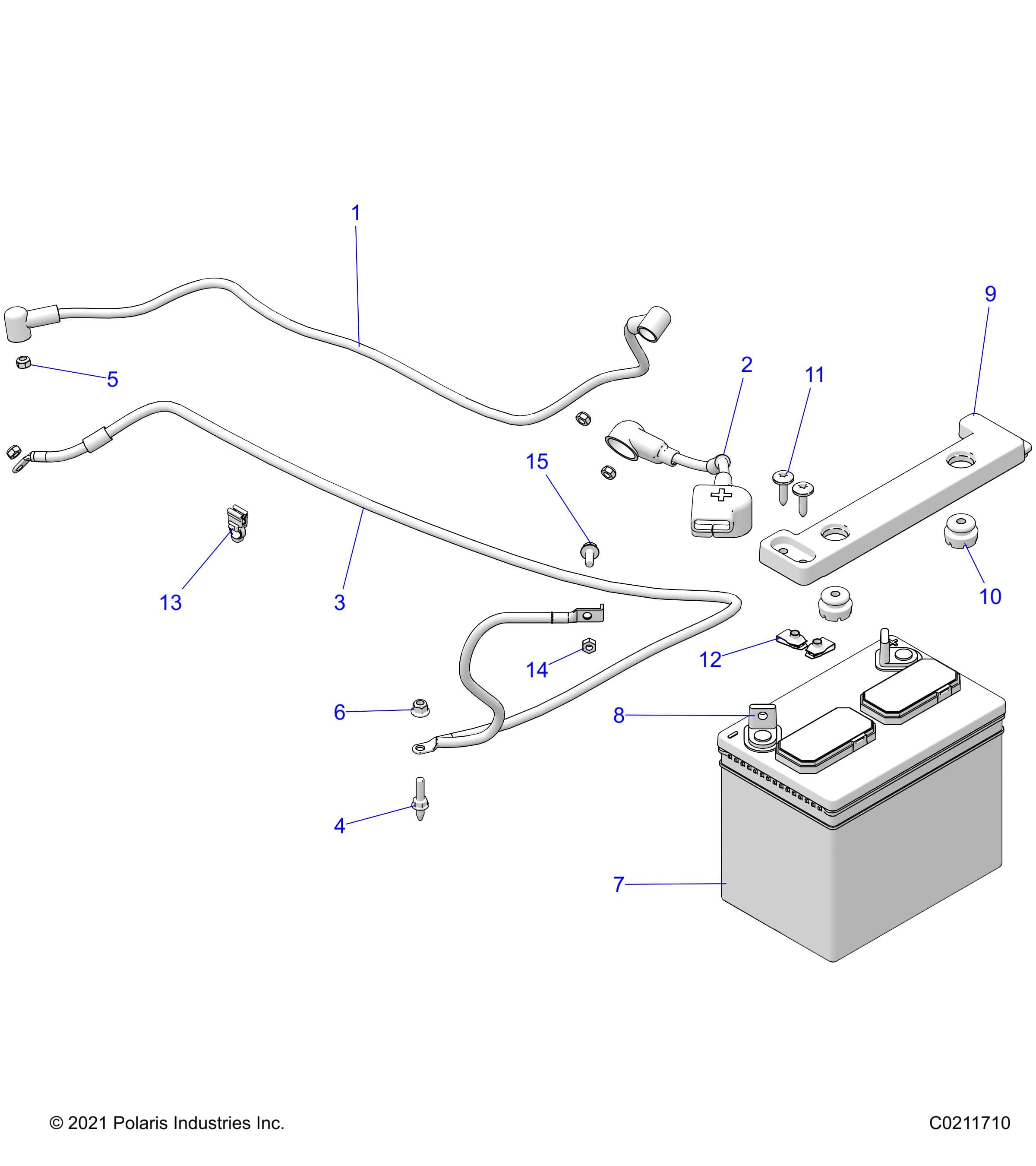 2026 SPORTSMAN 570 6X6 EPS 49S β ELECTRICAL, BATTERY - A26SKE57A1 (C0211710) diagram