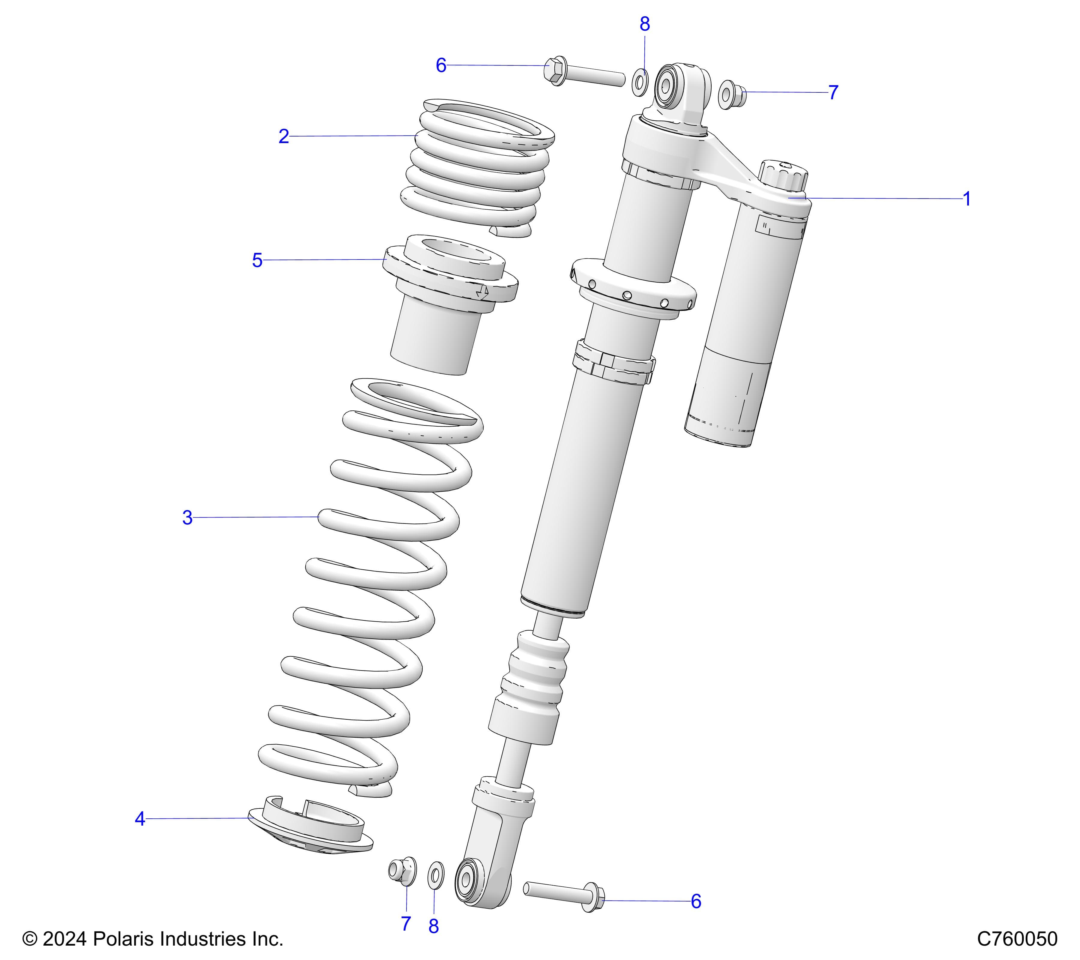 2026 RZR PRO XP SPORT β SUSPENSION, FRONT SHOCK MOUNTING - Z26XPE92A4/B4/A6/B6 (C760050) diagram