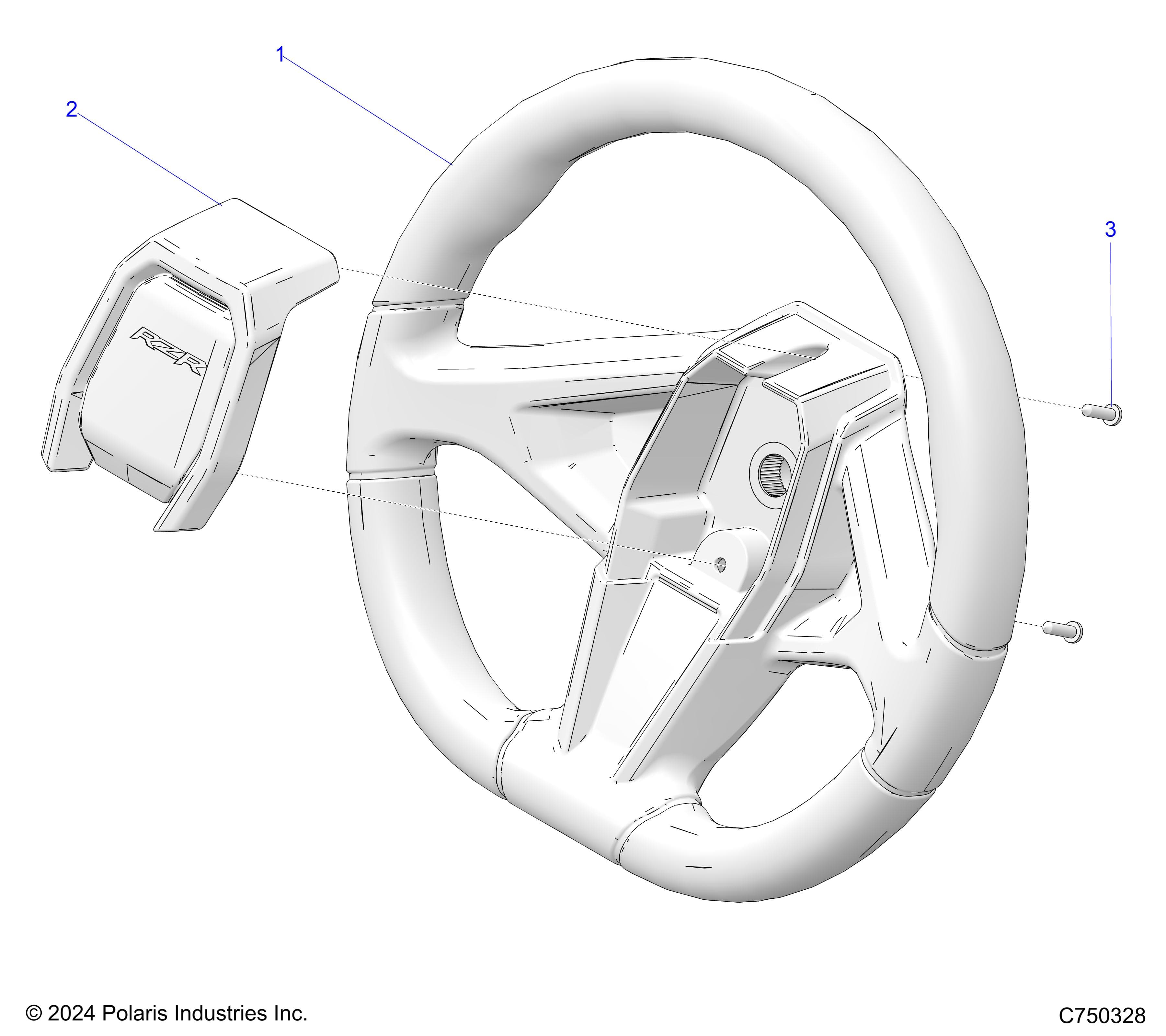 2026 RZR PRO S4 SPORT β STEERING, WHEEL - Z26S4E92A4/B4/A6/B6 (C750328) diagram