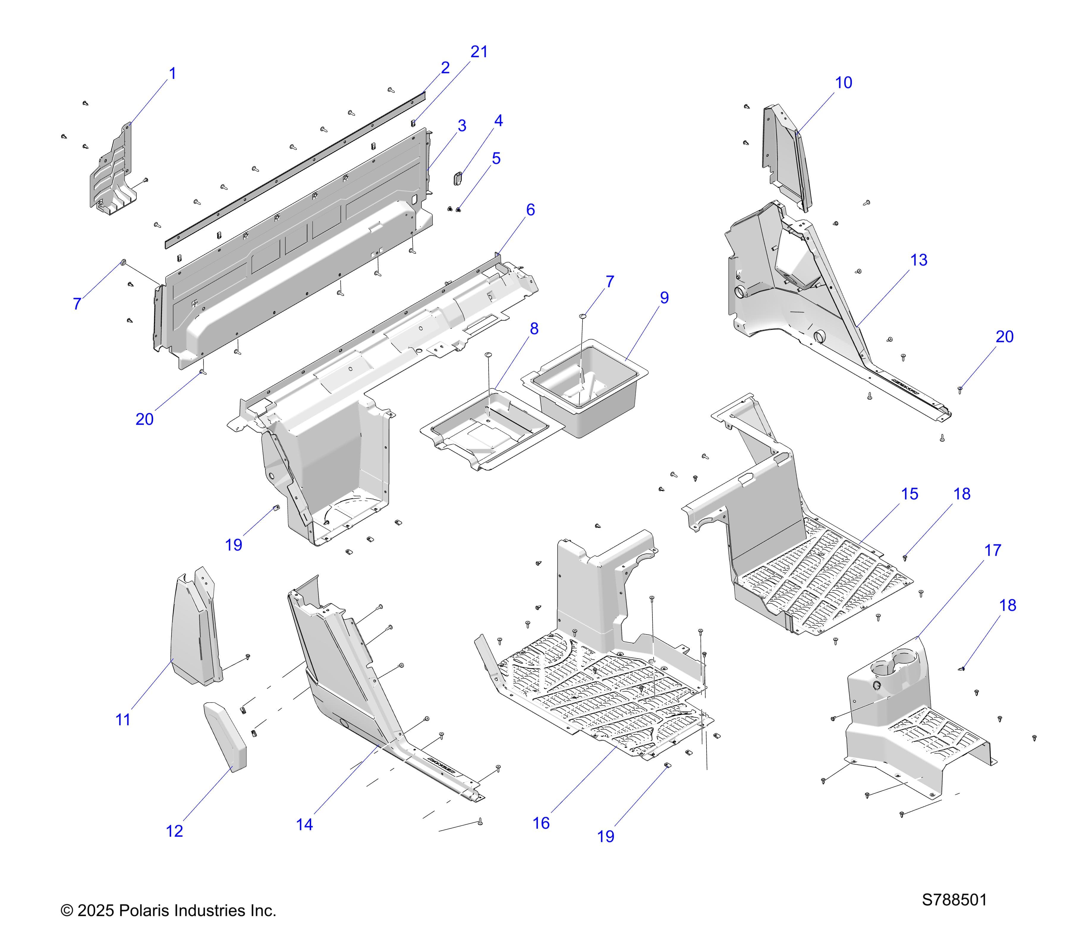 2026 RANGER 1000 XP CREW PREMIUM β BODY, FLOOR, REAR - R26RSE99A9/B9/AF/BF/AH/BH/AB/BB/AS/BS (C788501) diagram