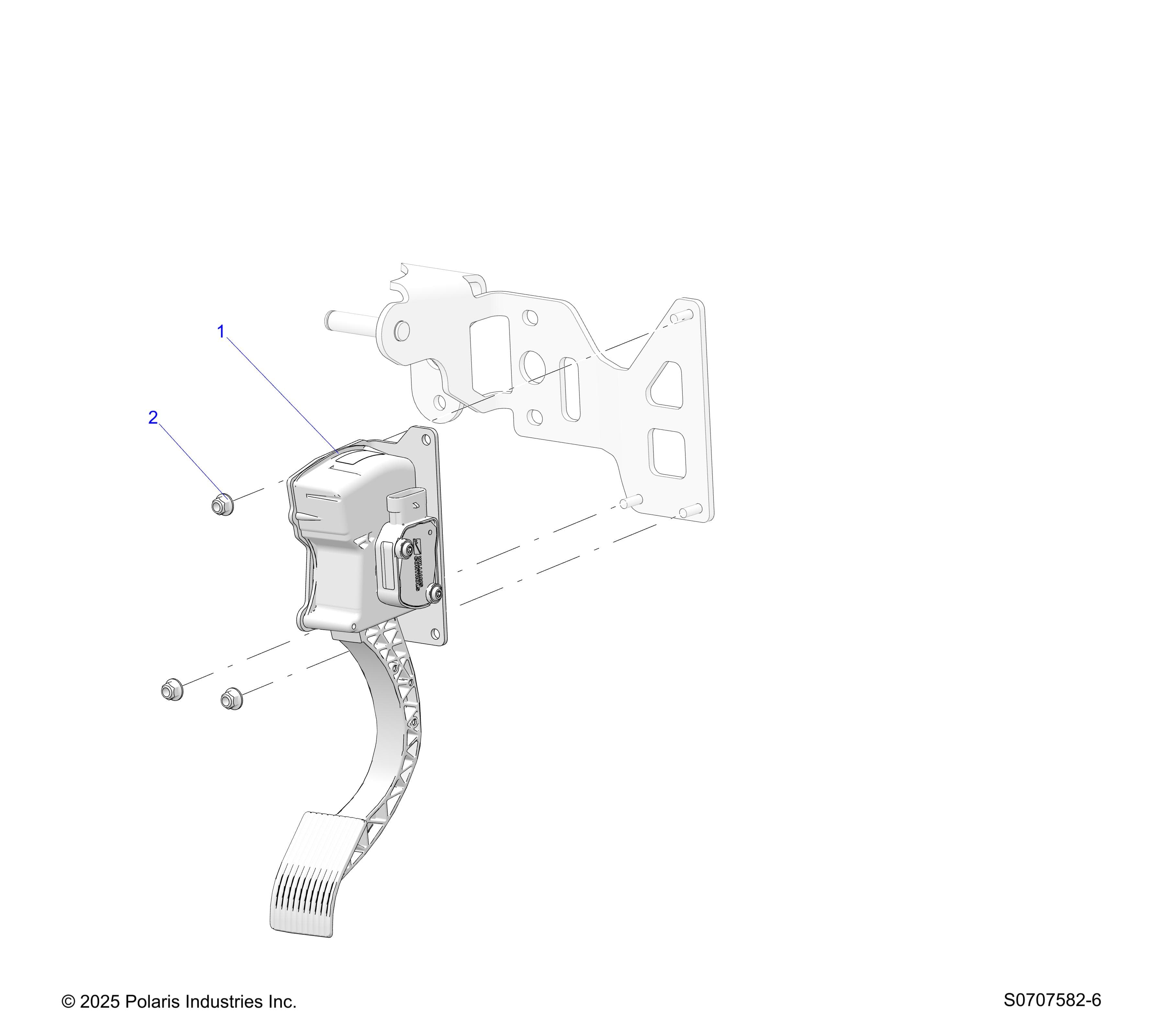 2026 RANGER 1000 CABBED β ENGINE, THROTTLE PEDAL diagram