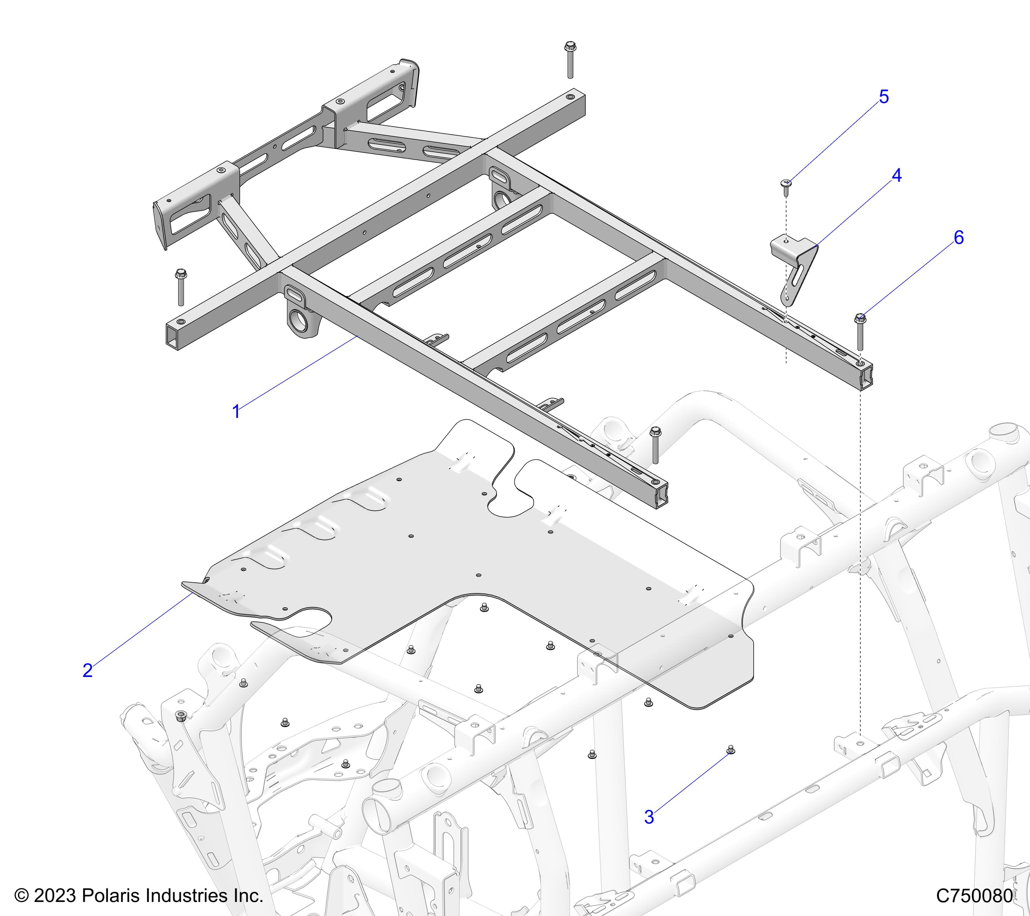 2026 RZR PRO R LE β CHASSIS, BOX MOUNTING - Z26RPP2KBL (C750080) diagram