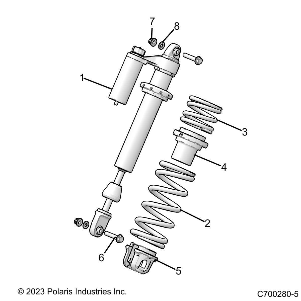 2026 RZR XP 1000 ULTIMATE β SUSPENSION, FRONT SHOCK MOUNTING - Z26NET99A4/B4/A6/B6 (C700280-5) diagram