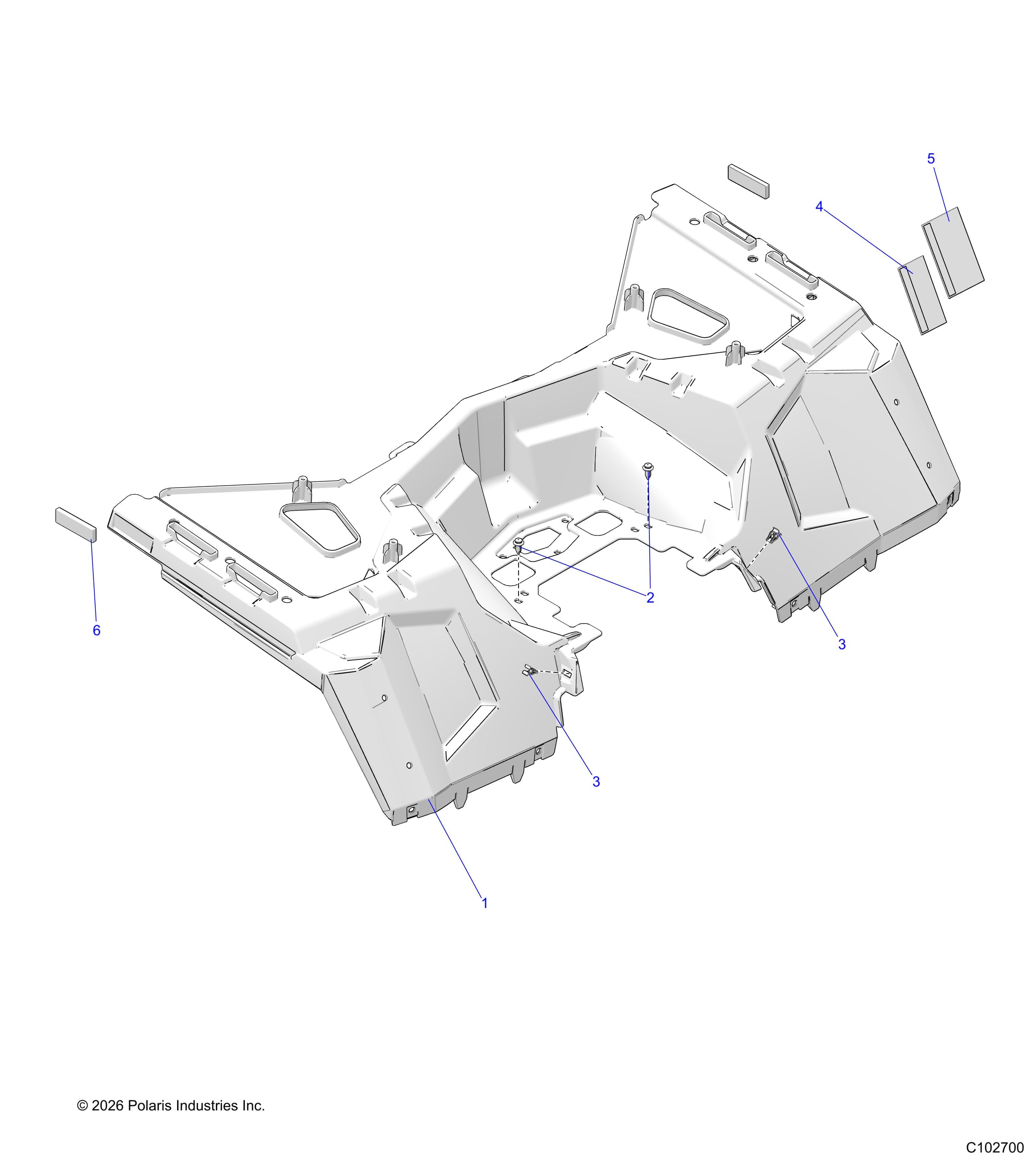 2026 SPORTSMAN 850 EPS PREM 48" R01 - A26SXE85AN/AZ β BODY, REAR CAB - A26SXE85AN/AZ (C102700) diagram