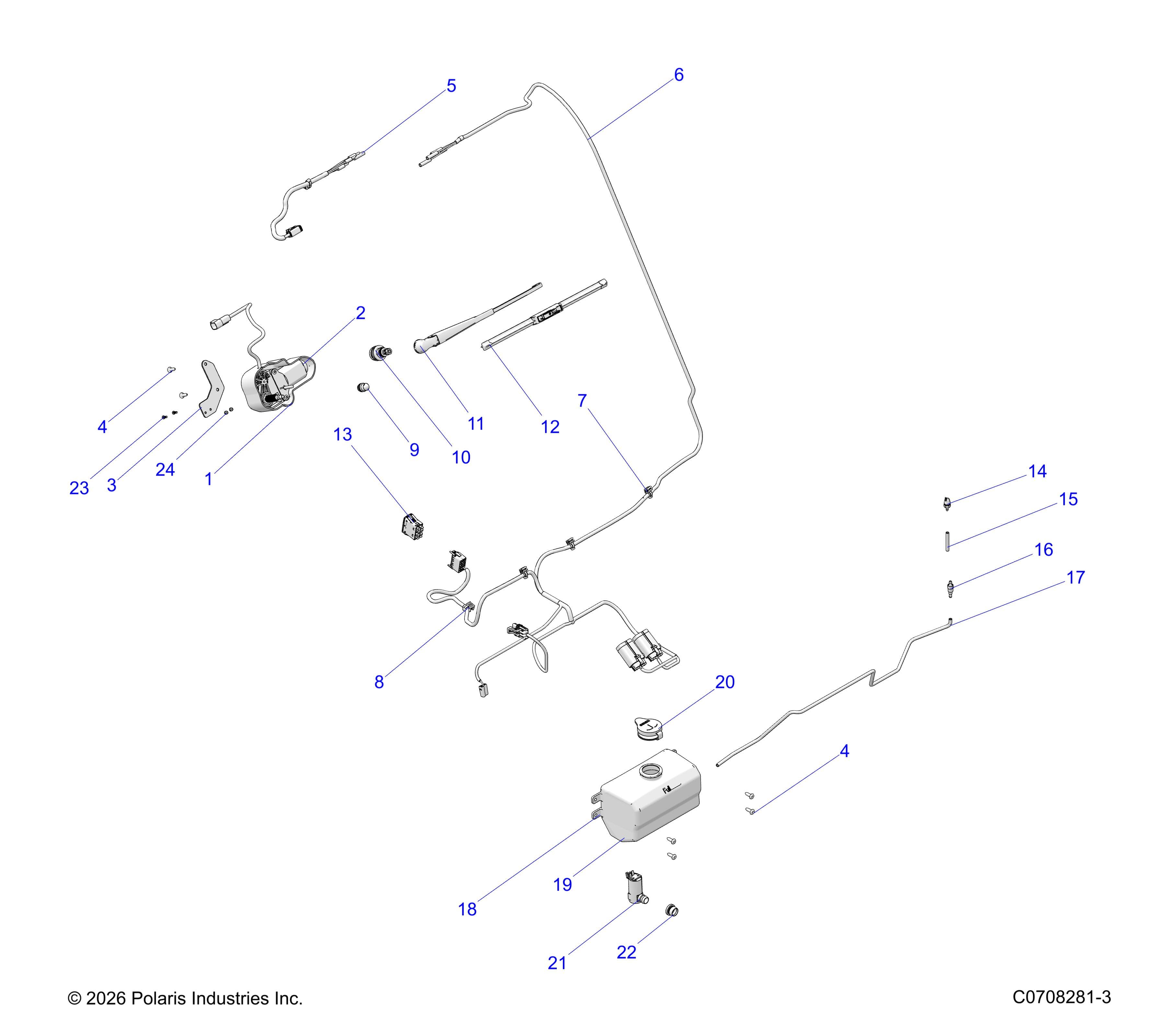 2026 RANGER 1000 XP CREW NSTR ULTIMATE β BODY, WATER BOTTLE PUMP ASSEMBLY & WIPER KIT diagram