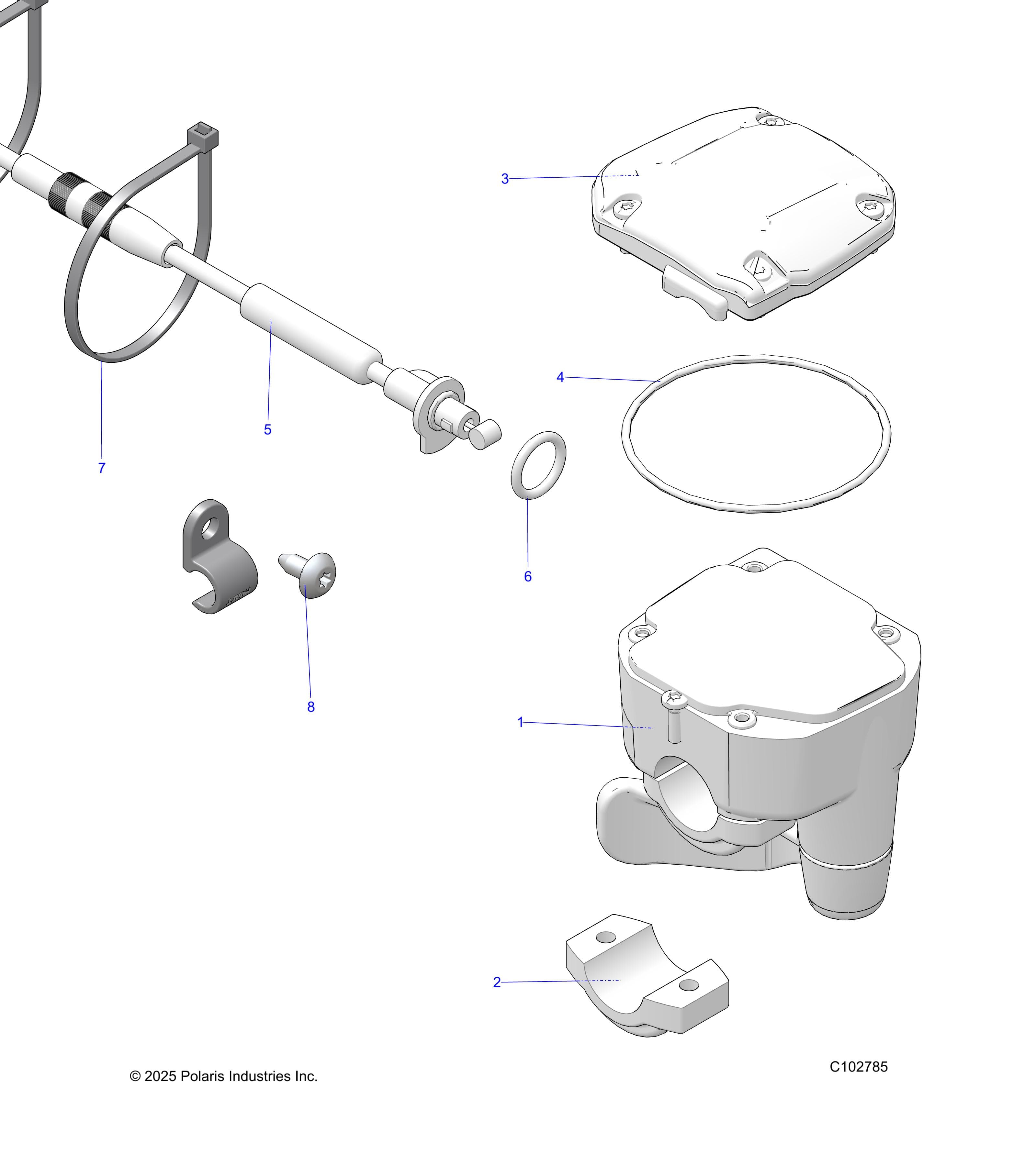 2026 SPORTSMAN TOURING 570 PREM β STEERING, CONTROLS, THROTTLE ASM. and CABLE - A26SDZ57AB (C102785) diagram