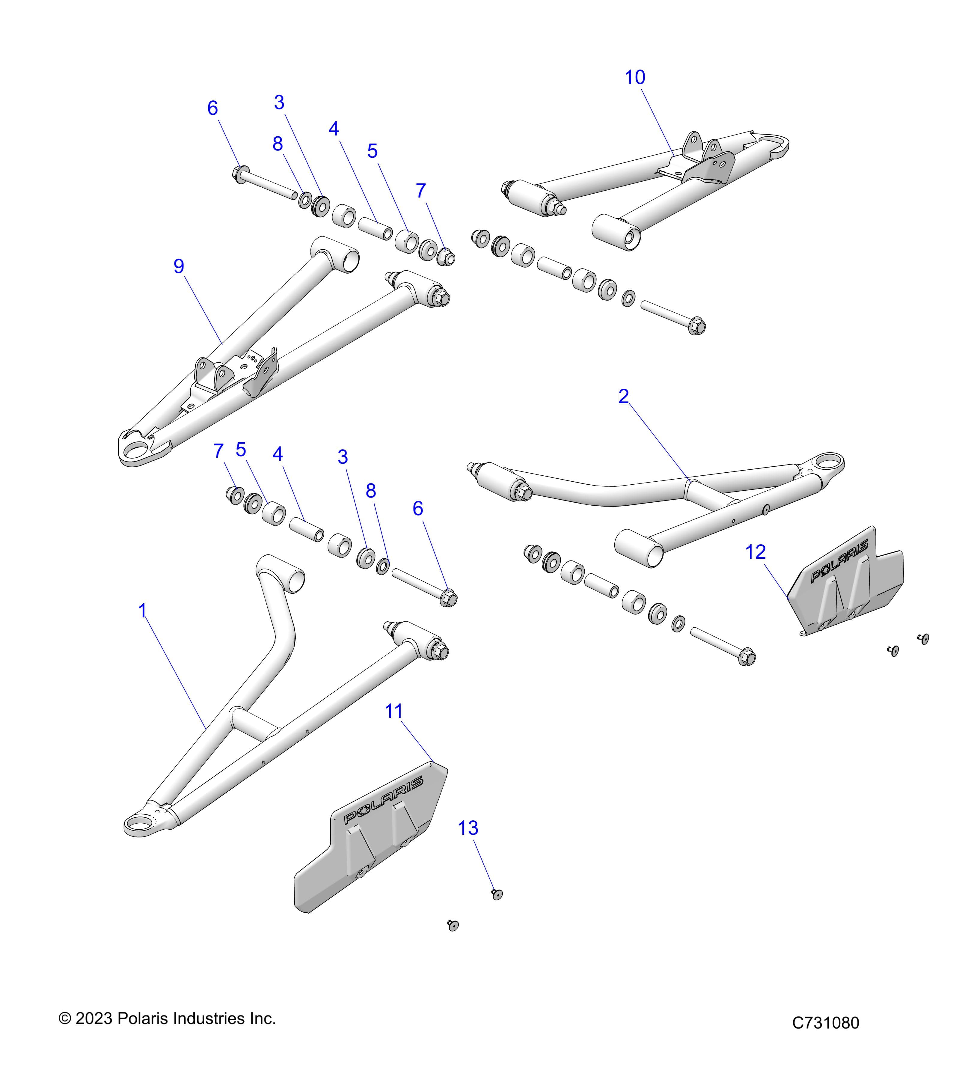 2026 RANGER 1000 XP PREMIUM β SUSPENSION, FRONT A-ARMS - R26RRE99A9/AF/AH/AB/AS/B9/BF/BH/BB/BS (C731080) diagram