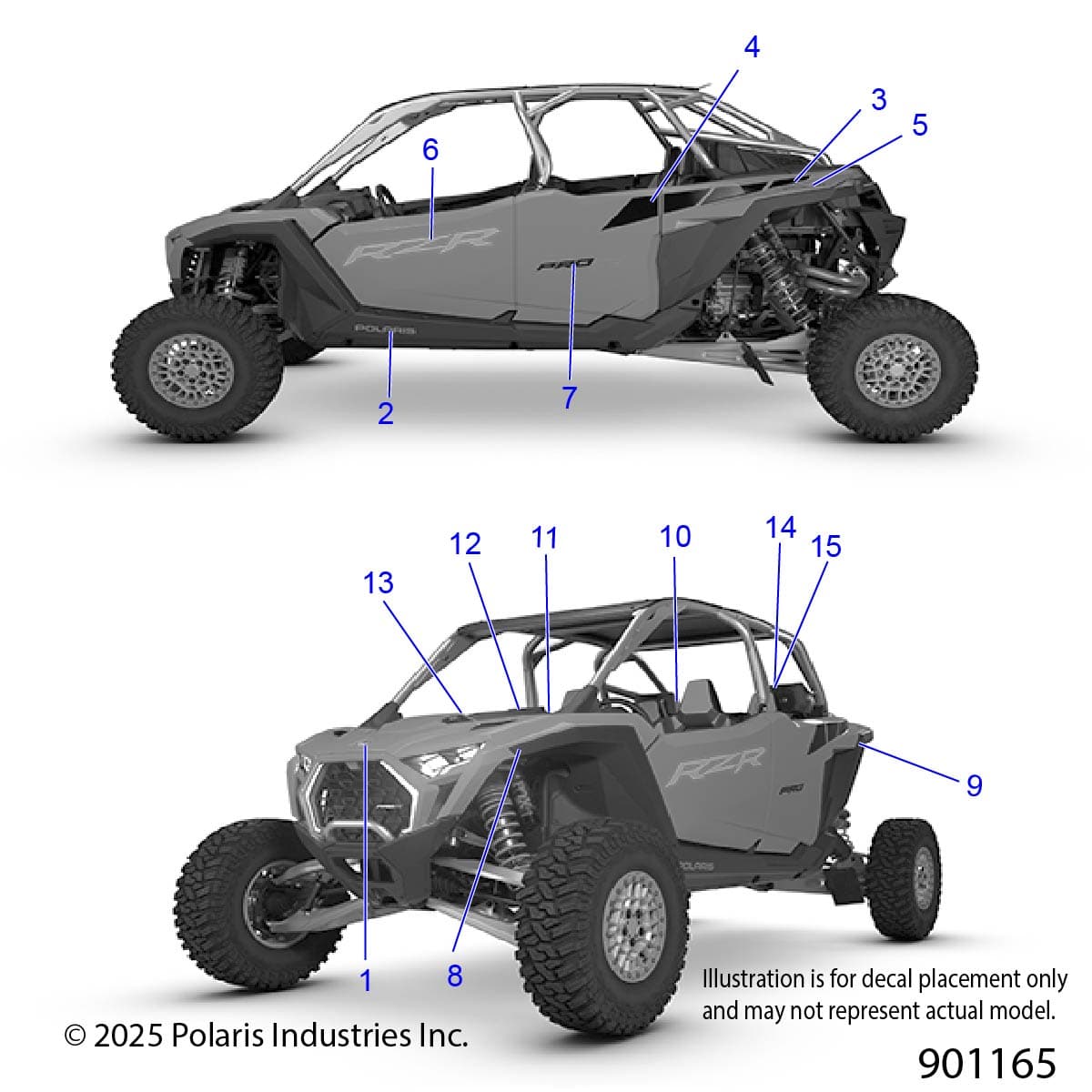 2026 RZR PRO R4 ULTIMATE β BODY, DECALS GRAPHICS - Z26R4K2KAR/BR (900964) diagram
