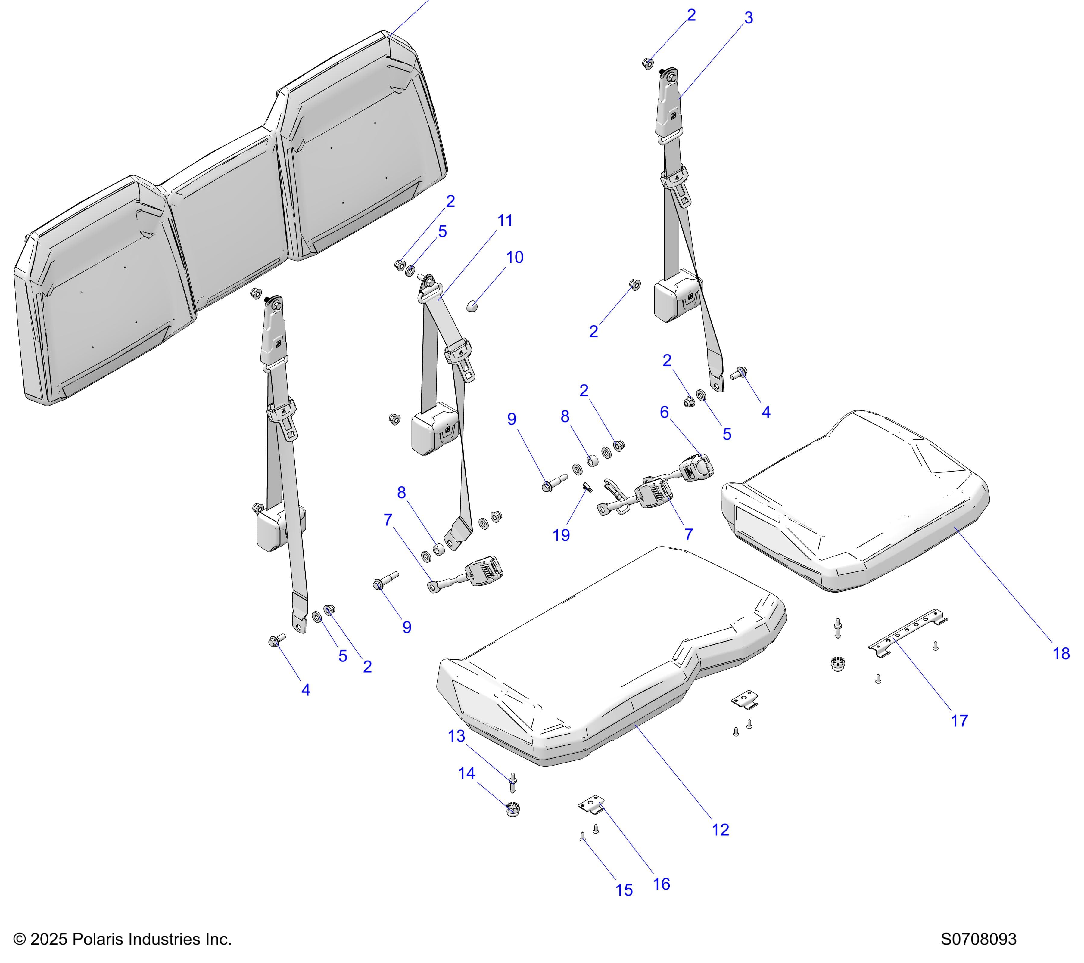 2026 RANGER 1000 NON EPS β BODY, SEAT, BASE UNITS diagram