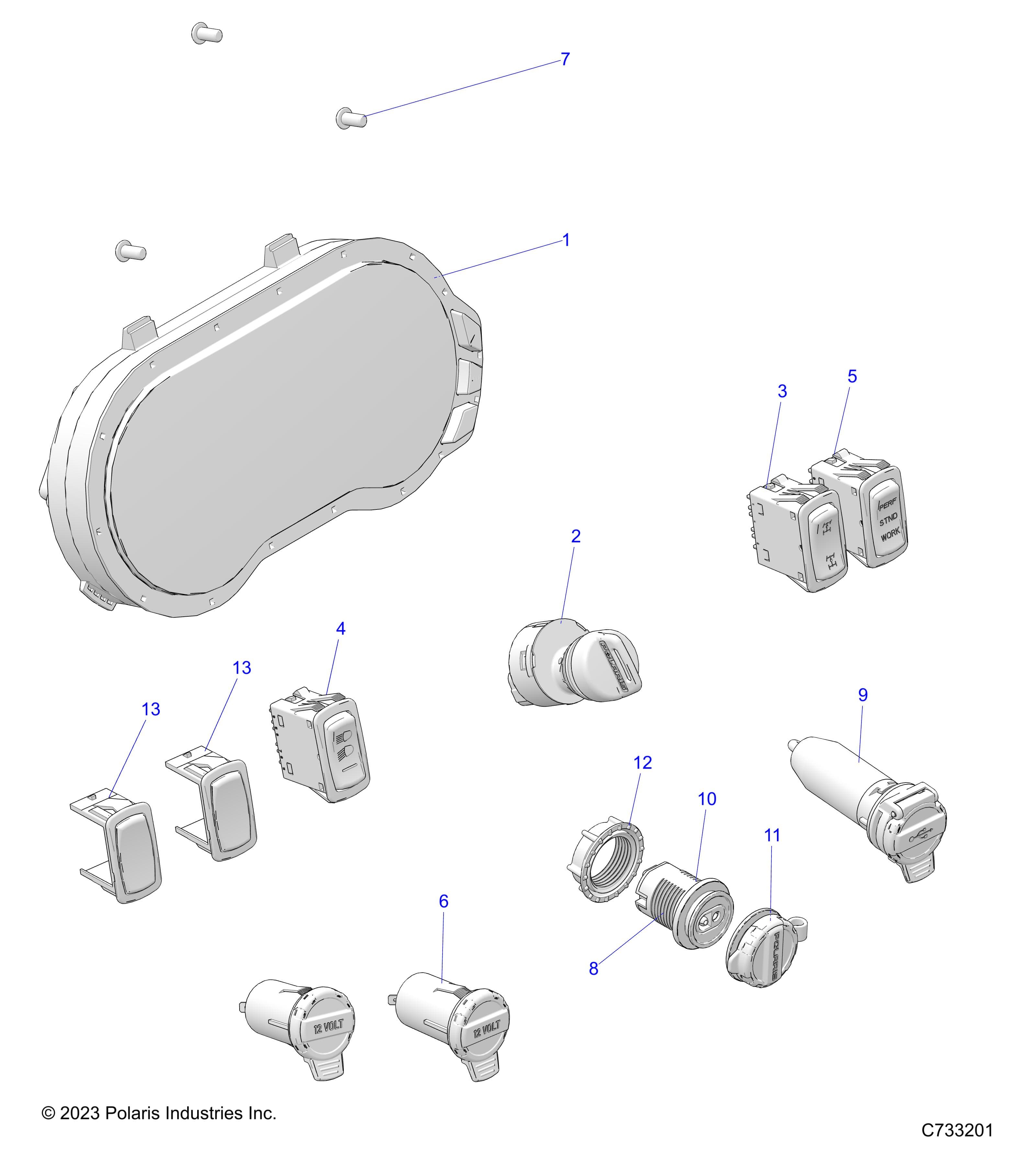 2026 RANGER 1000 XP CREW PREMIUM β ELECTRICAL, DASH INSTRUMENTS - R26RSE99A9/B9/AF/BF/AH/BH/AB/BB/AS/BS (C733201) diagram