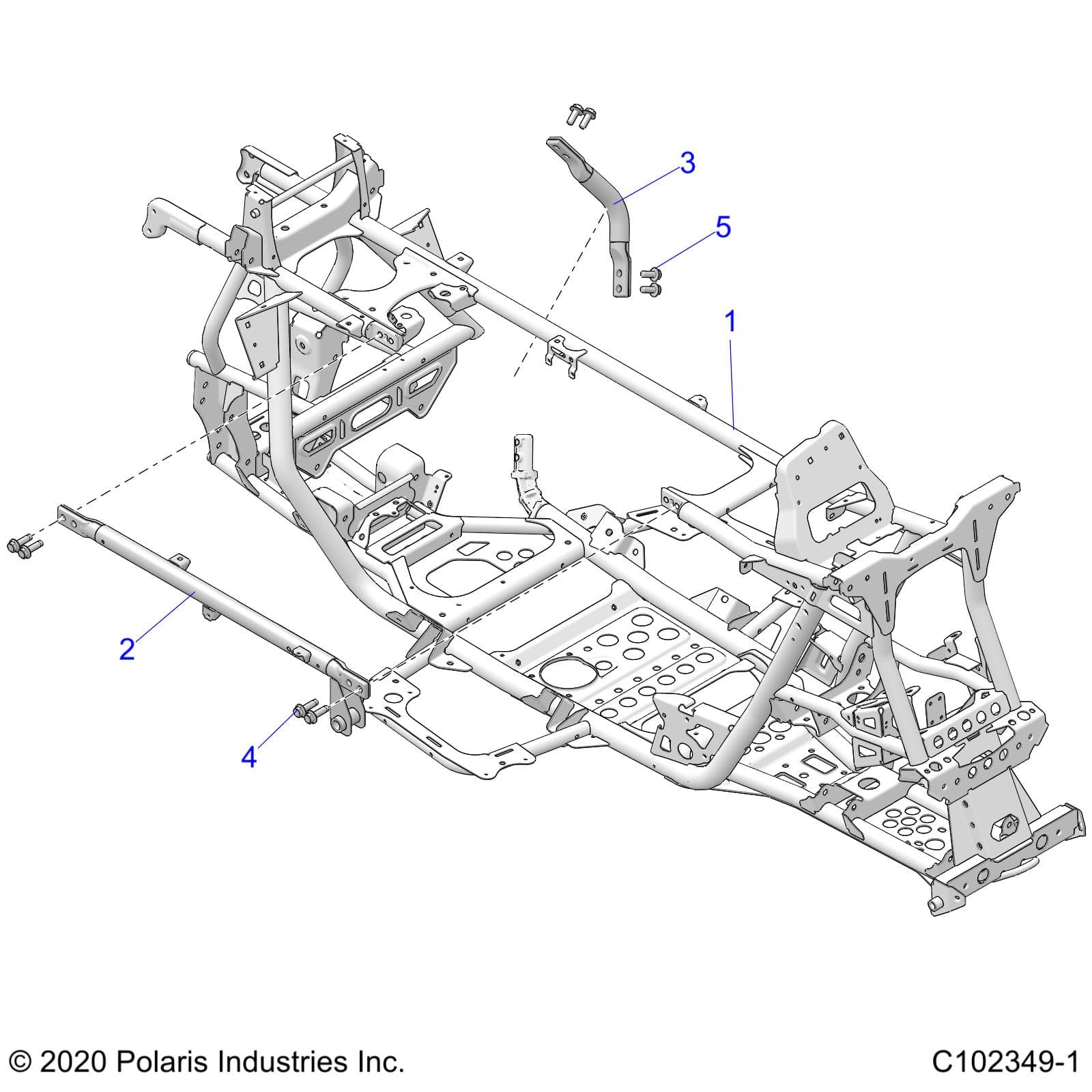 2026 SCRAMBLER XP 1000 S 49S R01 - A26SGE95AB β CHASSIS, MAIN FRAME - A26SGE95AB (C102349-1) diagram