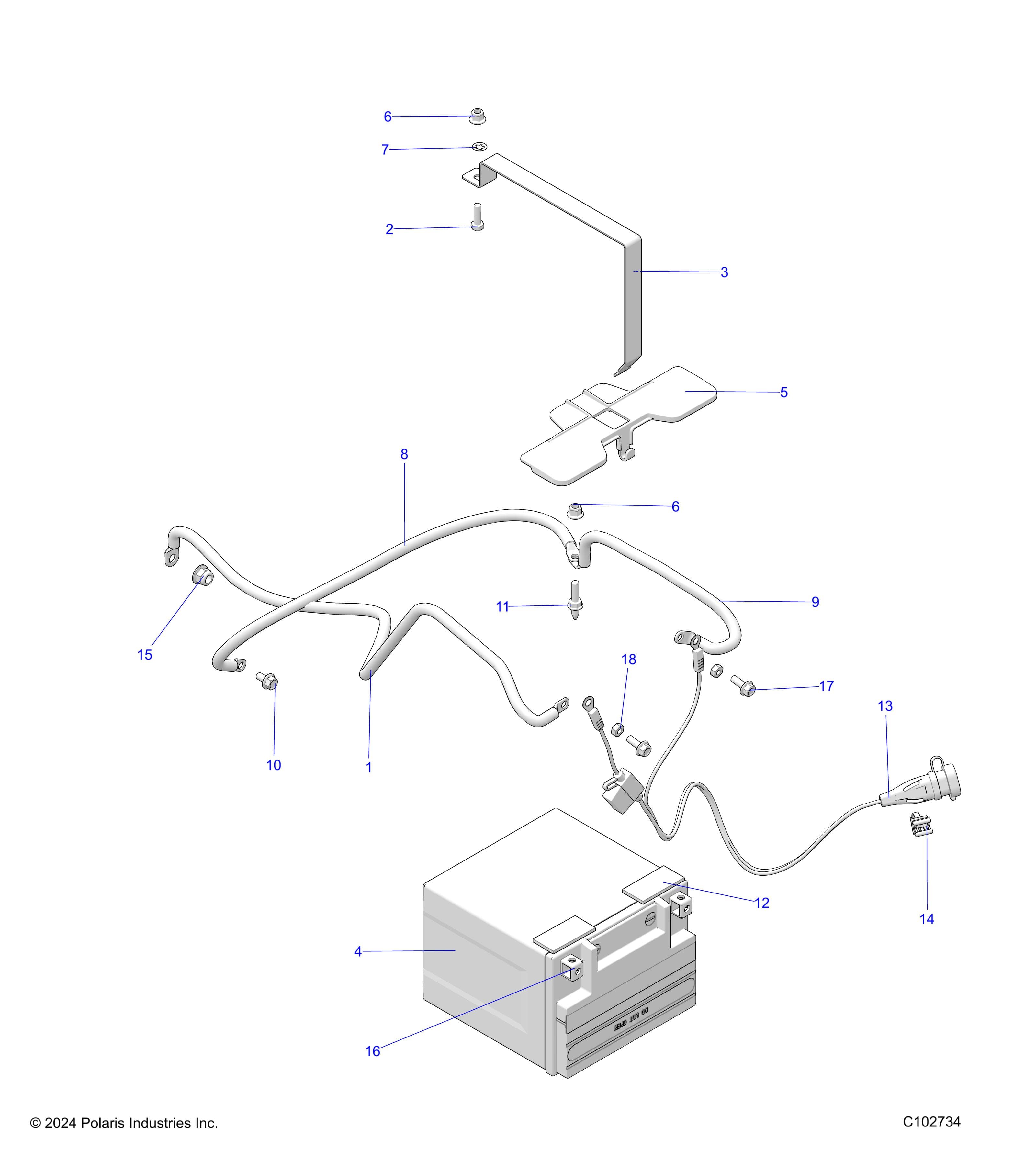2026 SPORTSMAN TOURING XP 1000 R01 - A26SYY95AK β ELECTRICAL, BATTERY - A26SYY95AK (C102734) diagram