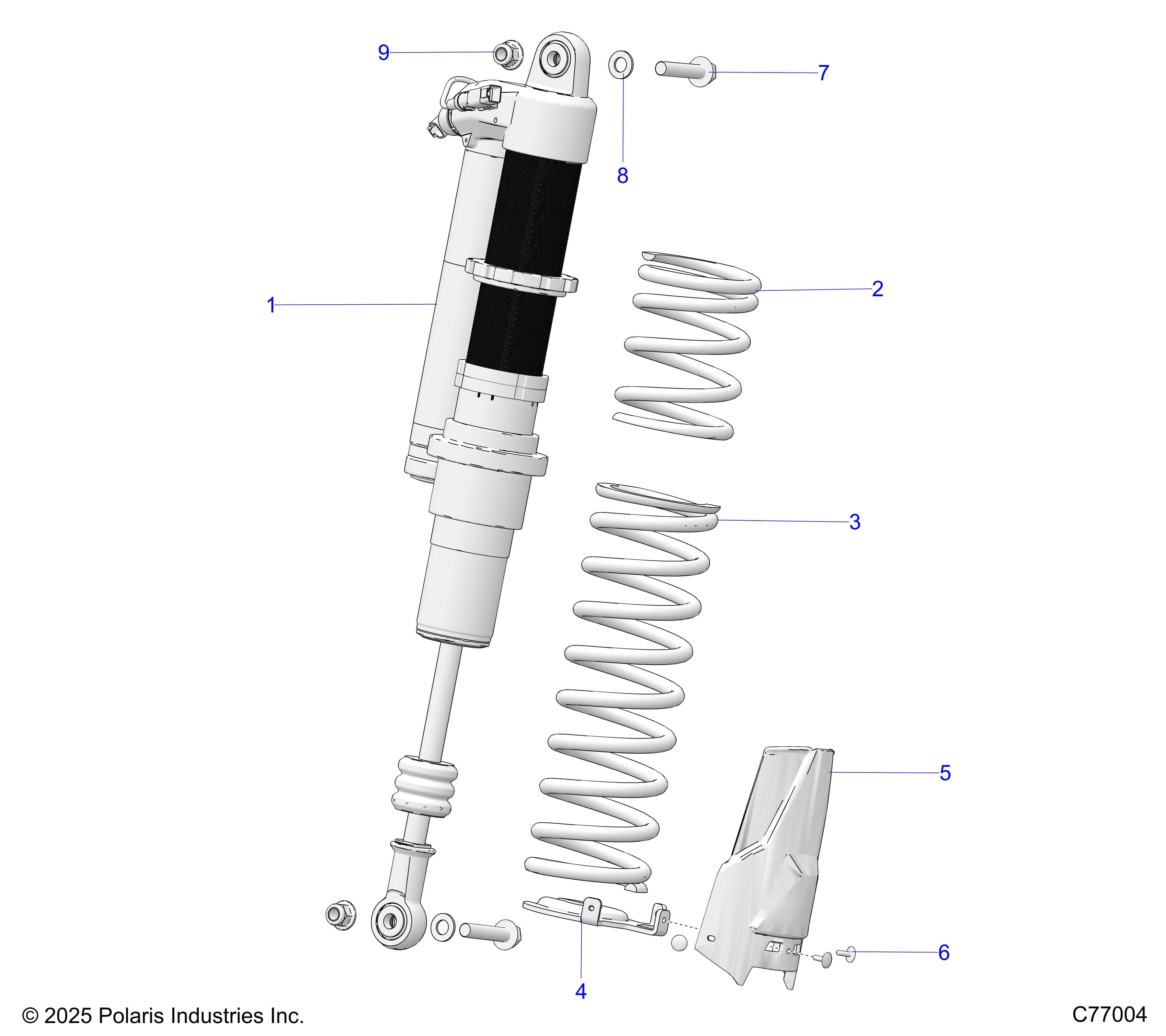 2026 RZR PRO R RACE β SUSPENSION, REAR SHOCK - Z26RRE2KAL (C77004) diagram