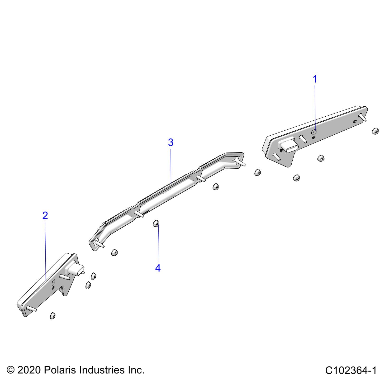 2026 SPORTSMAN 850 TRAIL 49 R01 - A26SXZ85A9/AN/AZ β ELECTRICAL, TAILLIGHTS - A26SXZ85A9/AN/AZ (C102364-1) diagram