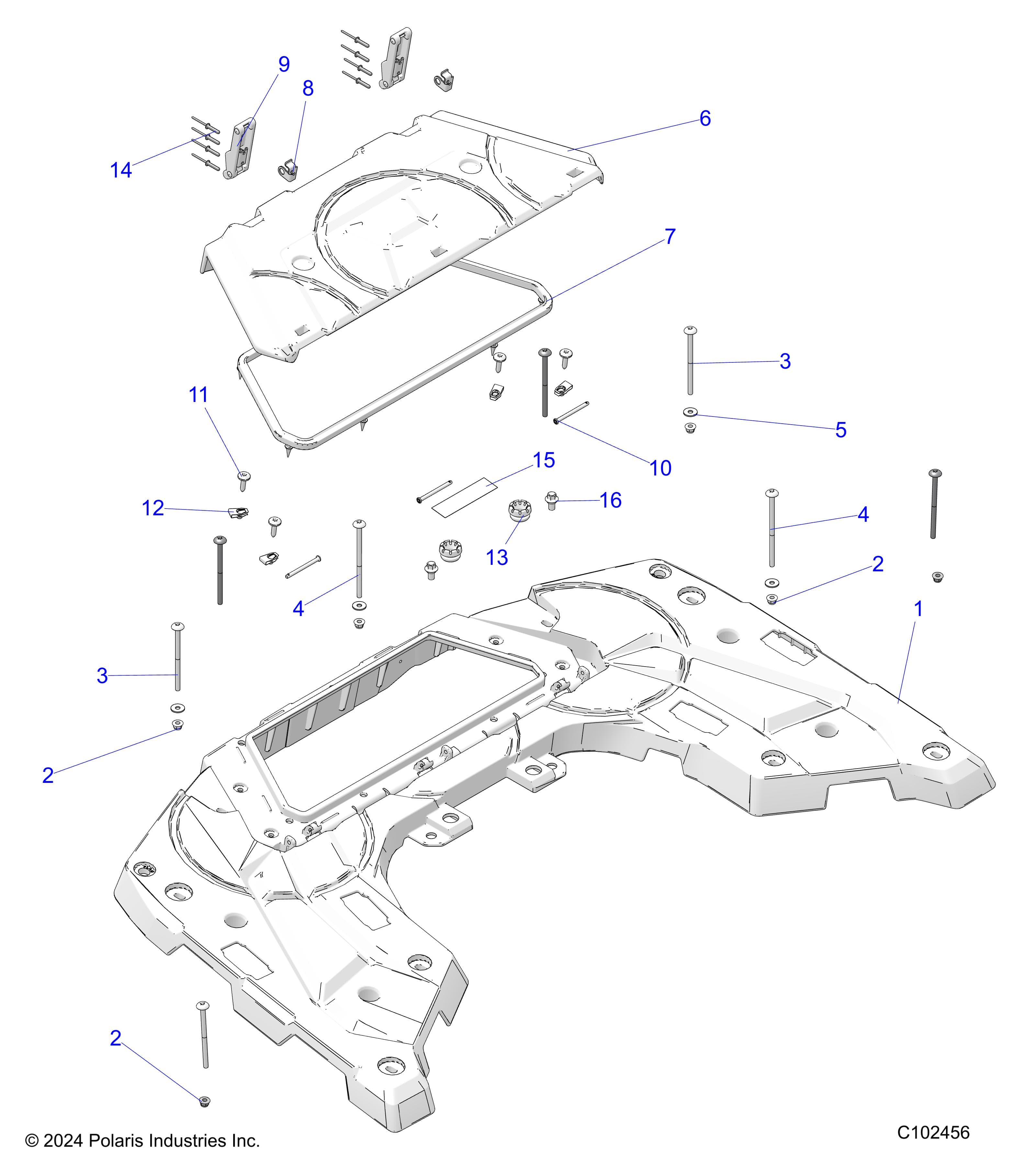 2026 SPORTSMAN TOURING 570 β BODY, REAR RACK - A26SDA57A7 (C102456) diagram