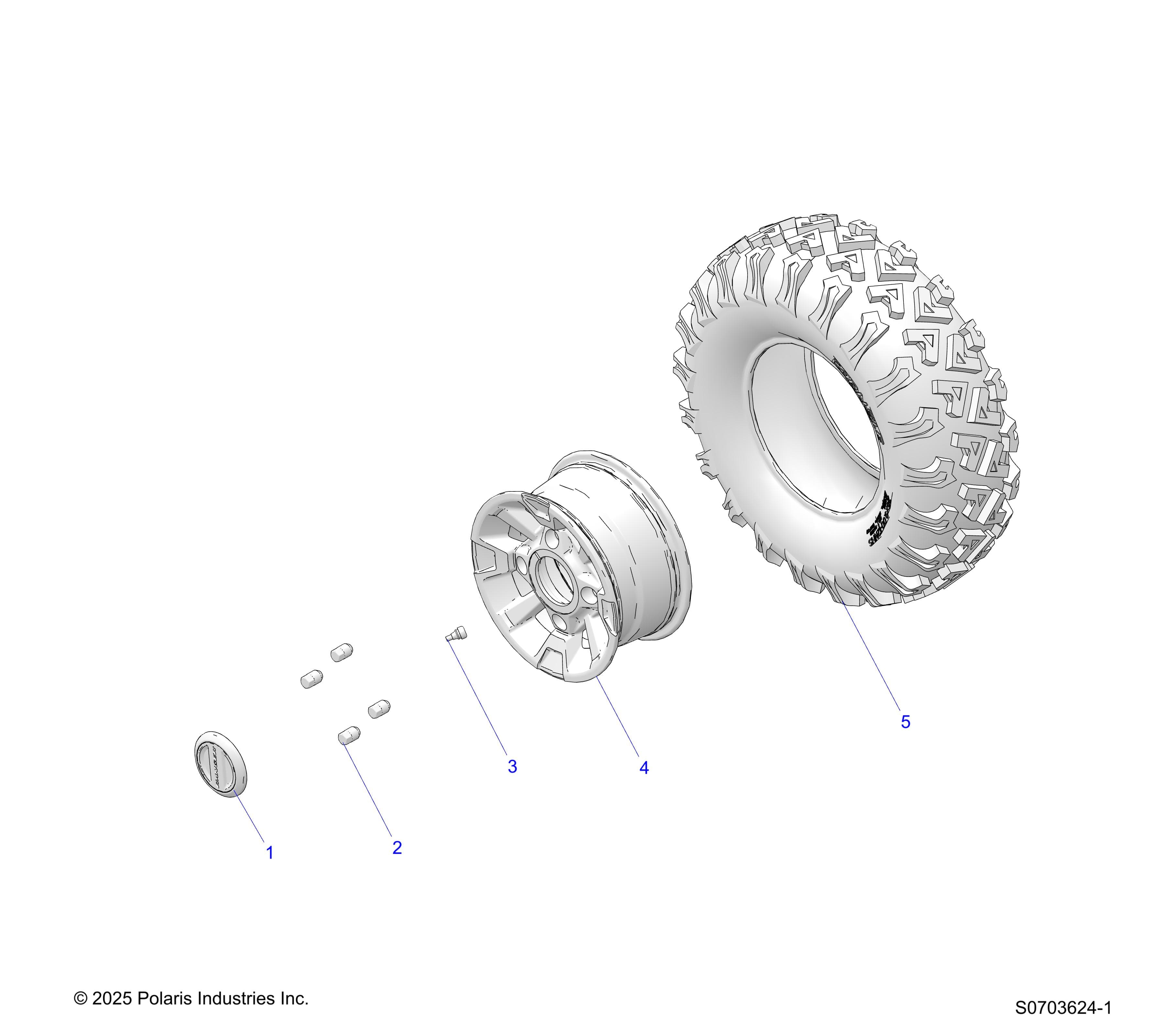 2026 RANGER 1000 CABBED β WHEELS, FRONT diagram