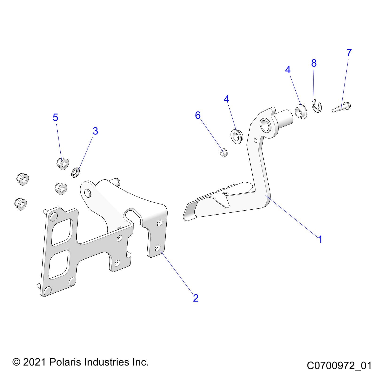 2026 RZR 900 TRAIL SPORT β BRAKES, PEDAL AND MASTER CYLINDER - Z26A5E87A5 (C0700972_01) diagram