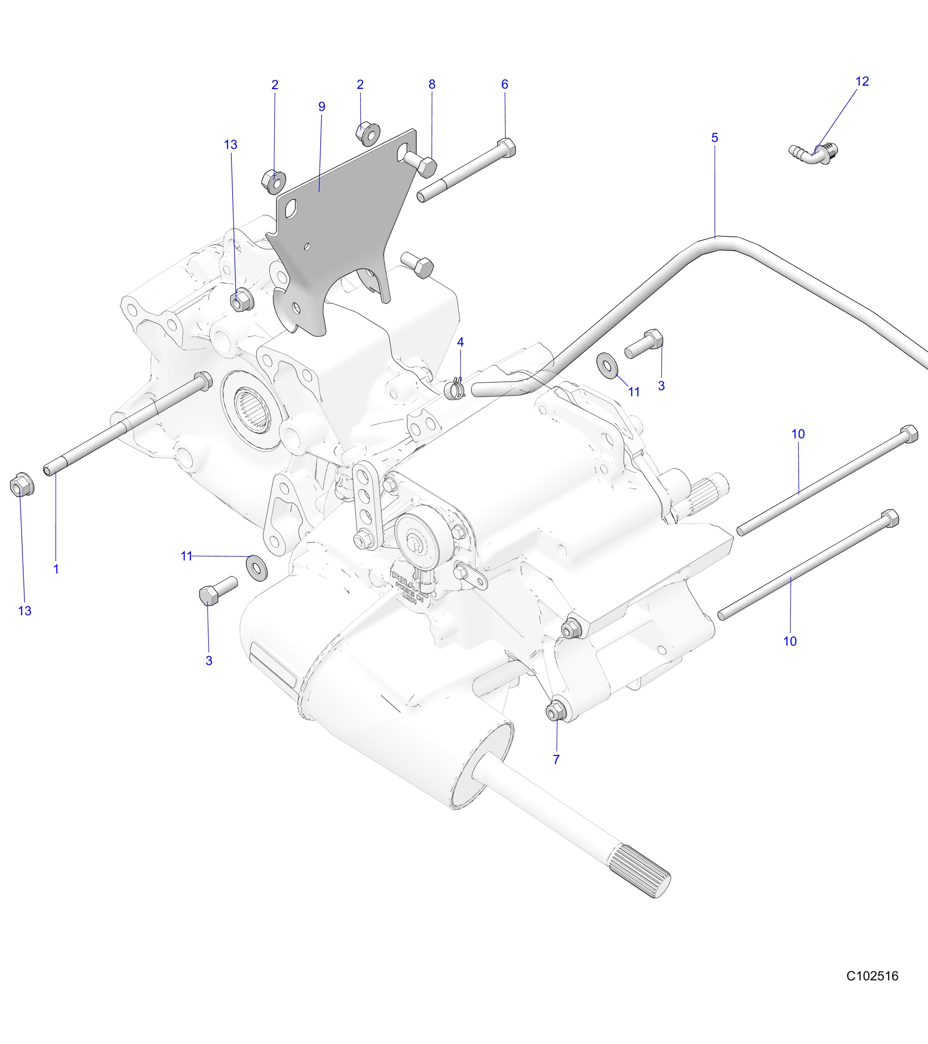 2026 SPORTSMAN TOURING 570 PREM β DRIVE TRAIN, MAIN GEARCASE MOUNTING - A26SDZ57AB (C102516) diagram