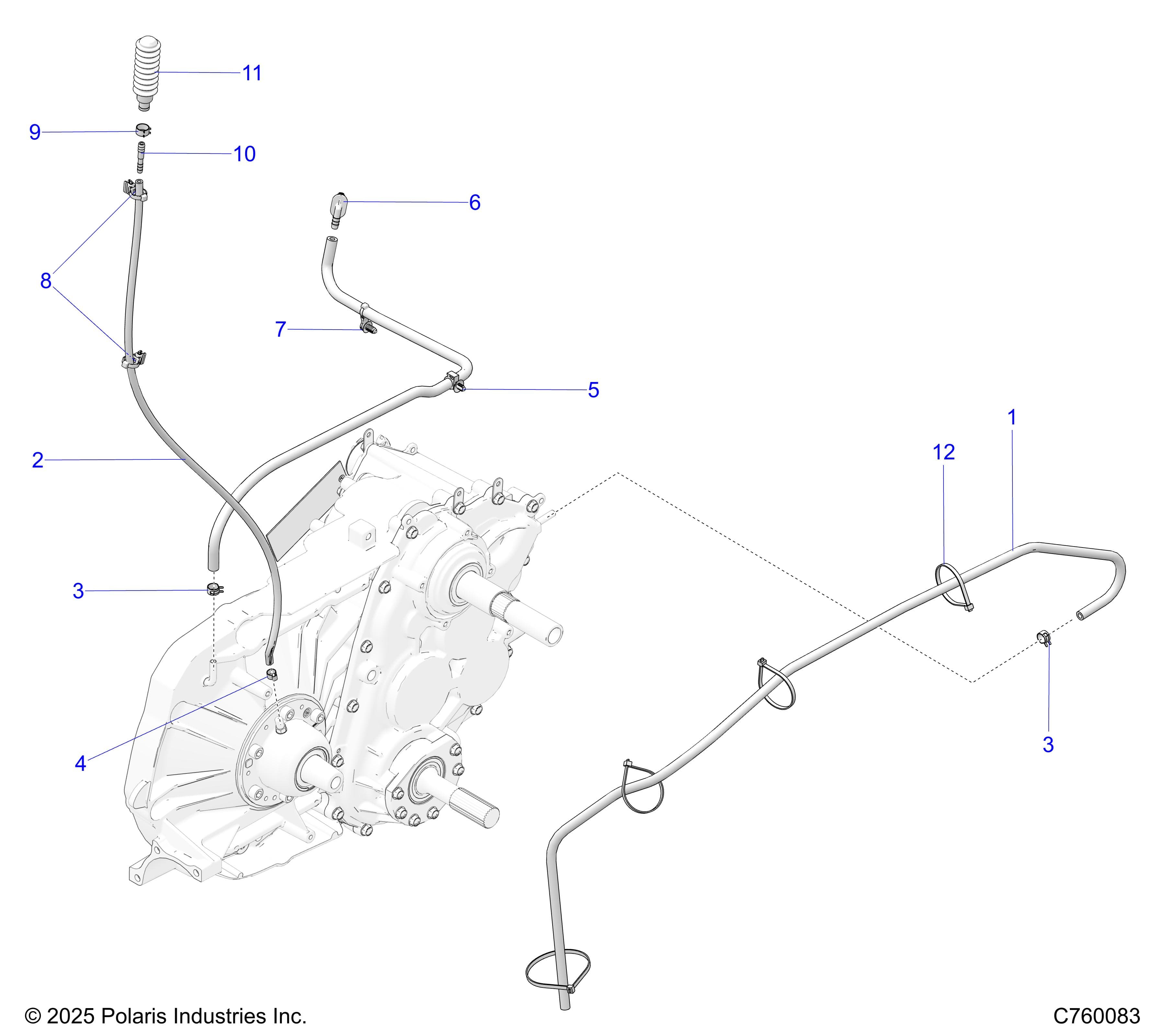 2026 RZR PRO R RACE H.O. β DRIVE TRAIN, GEARCASE VENTING, MAIN - Z26RRL2KAL (C760083) diagram