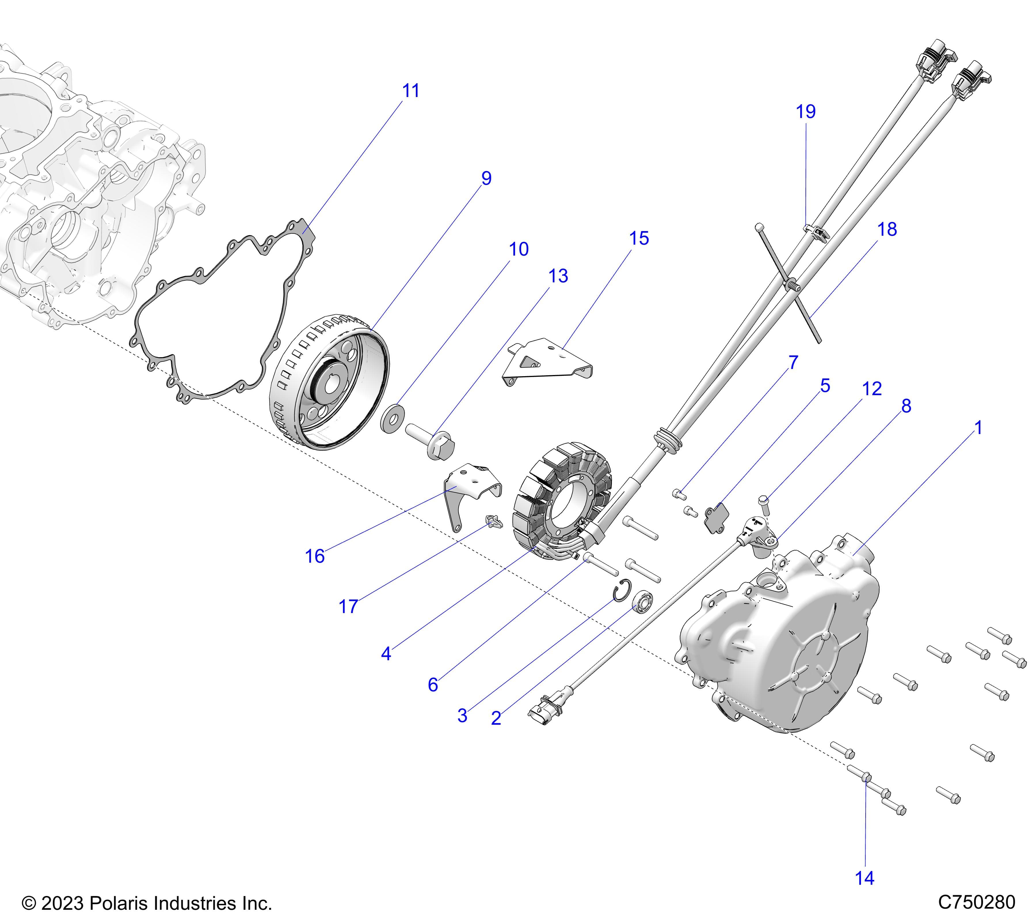 2026 RZR PRO S4 SPORT β ENGINE, STATOR AND FLYWHEEL - Z26S4E92A4/B4/A6/B6 (C750280) diagram
