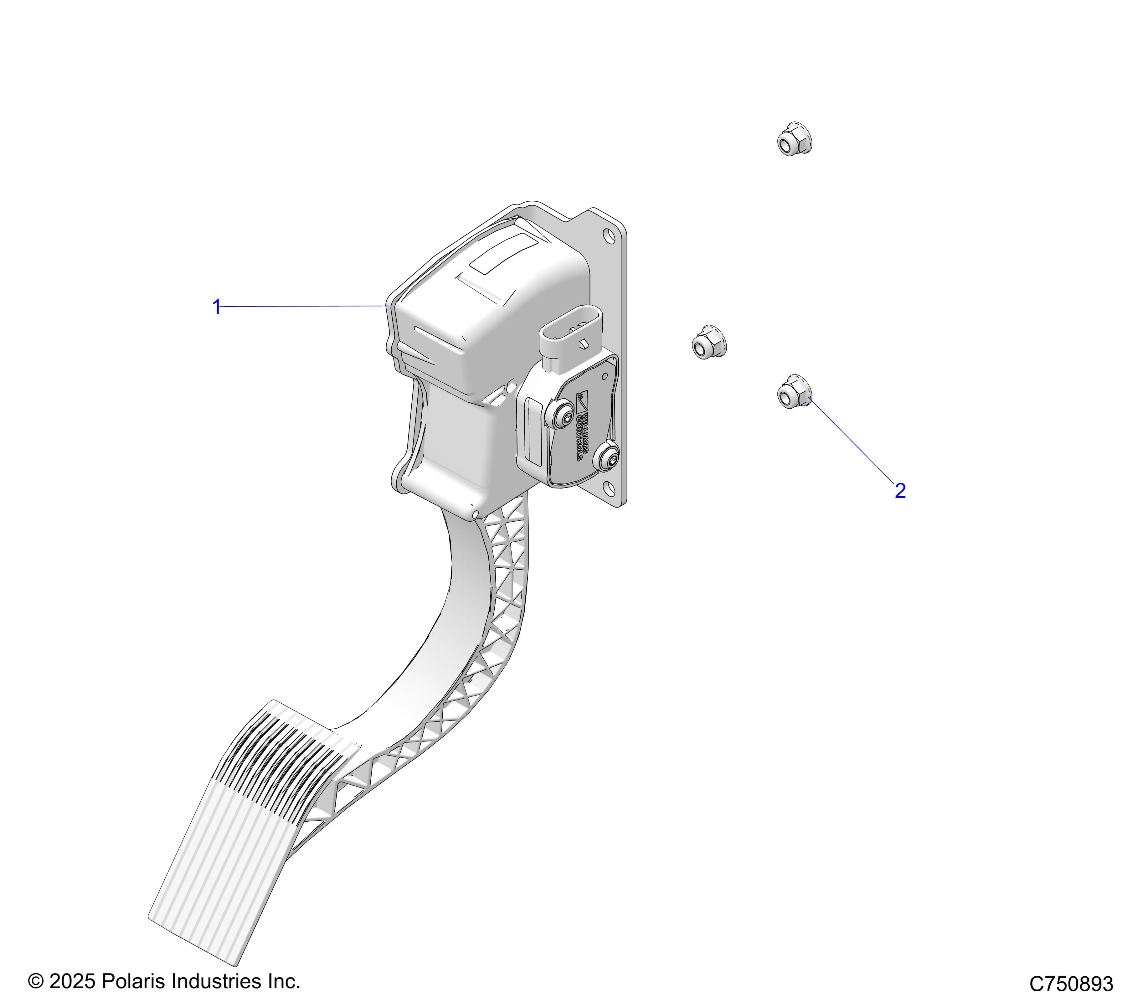 2026 RZR PRO R RACE H.O. β ENGINE, THROTTLE PEDAL - Z26RRL2KAL(C750893) diagram