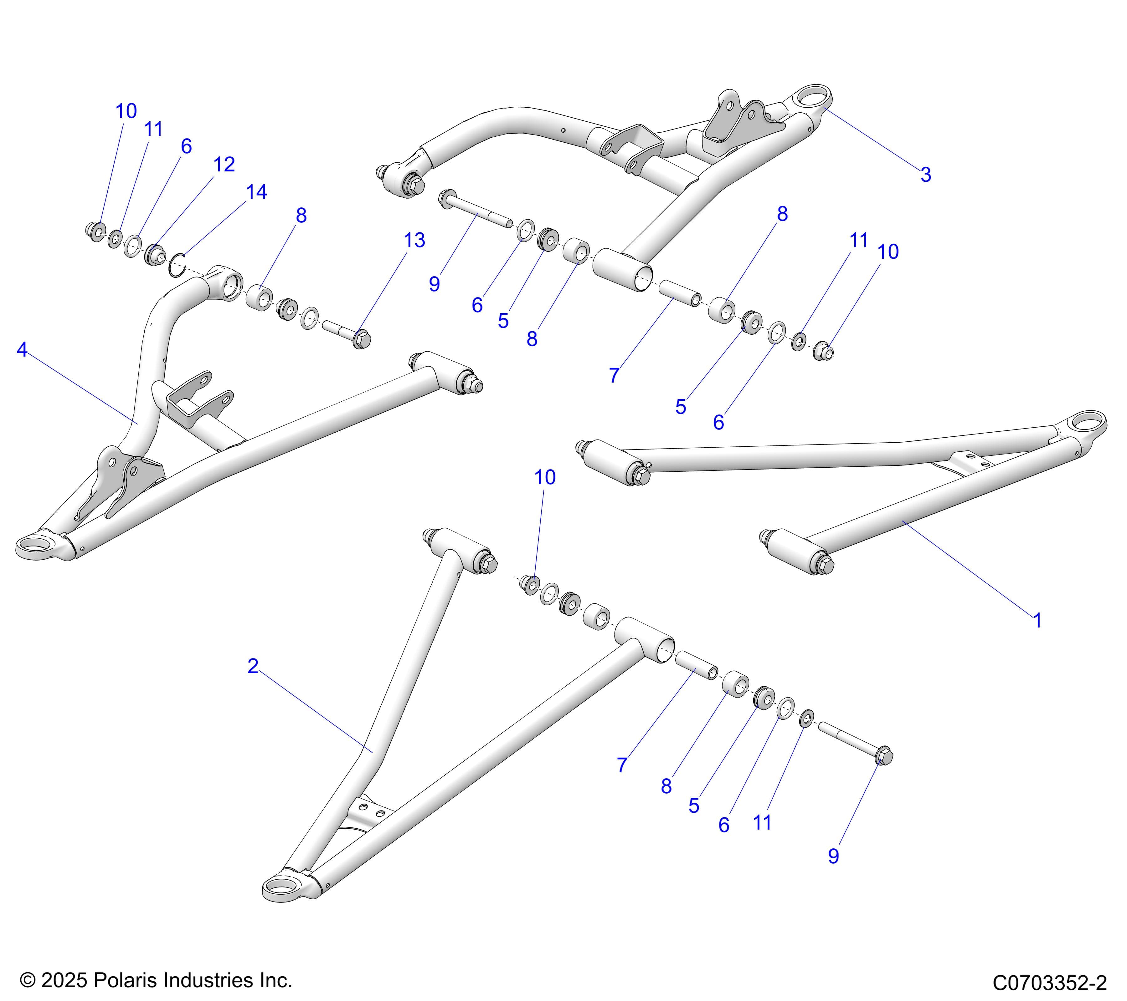 2026 GENERAL 1000 SPORT β SUSPENSION, FRONT CONTROL ARMS diagram