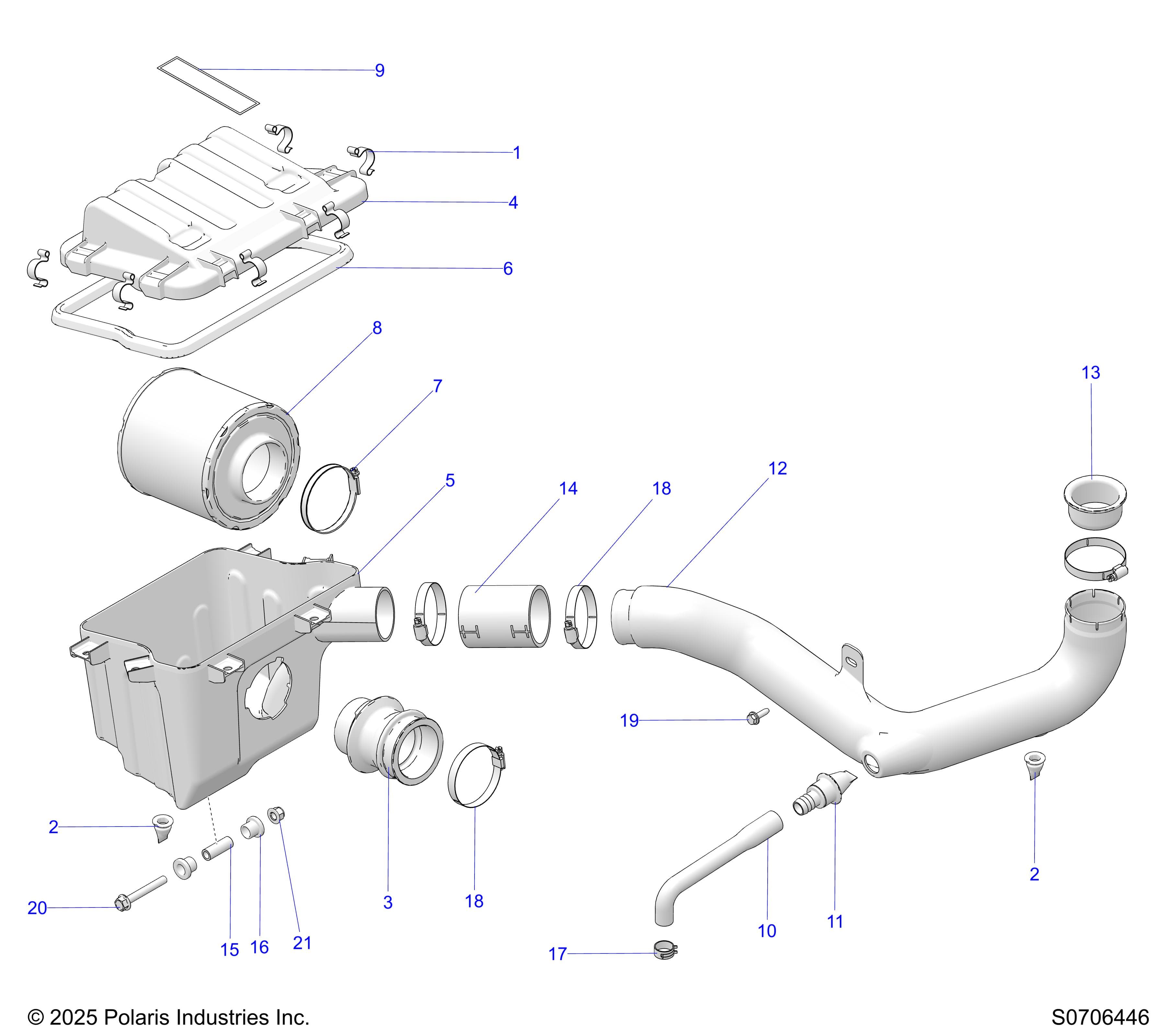 2026 RANGER 500 β ENGINE, AIR INTAKE diagram
