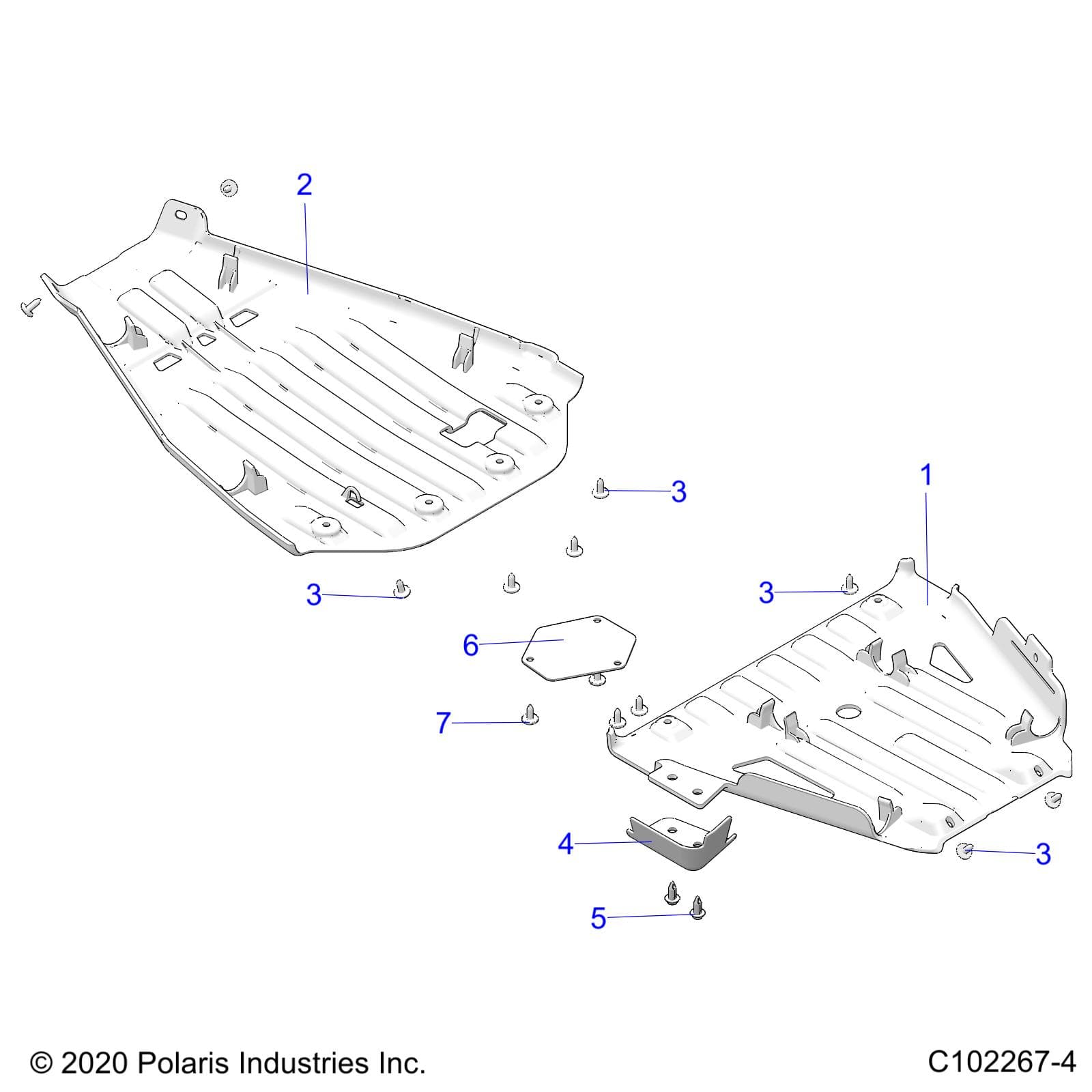 2026 SPORTSMAN TOURING XP 1000 R01 - A26SYY95AK β BODY, SKID PLATES - A26SYY95AK (C102267-4) diagram