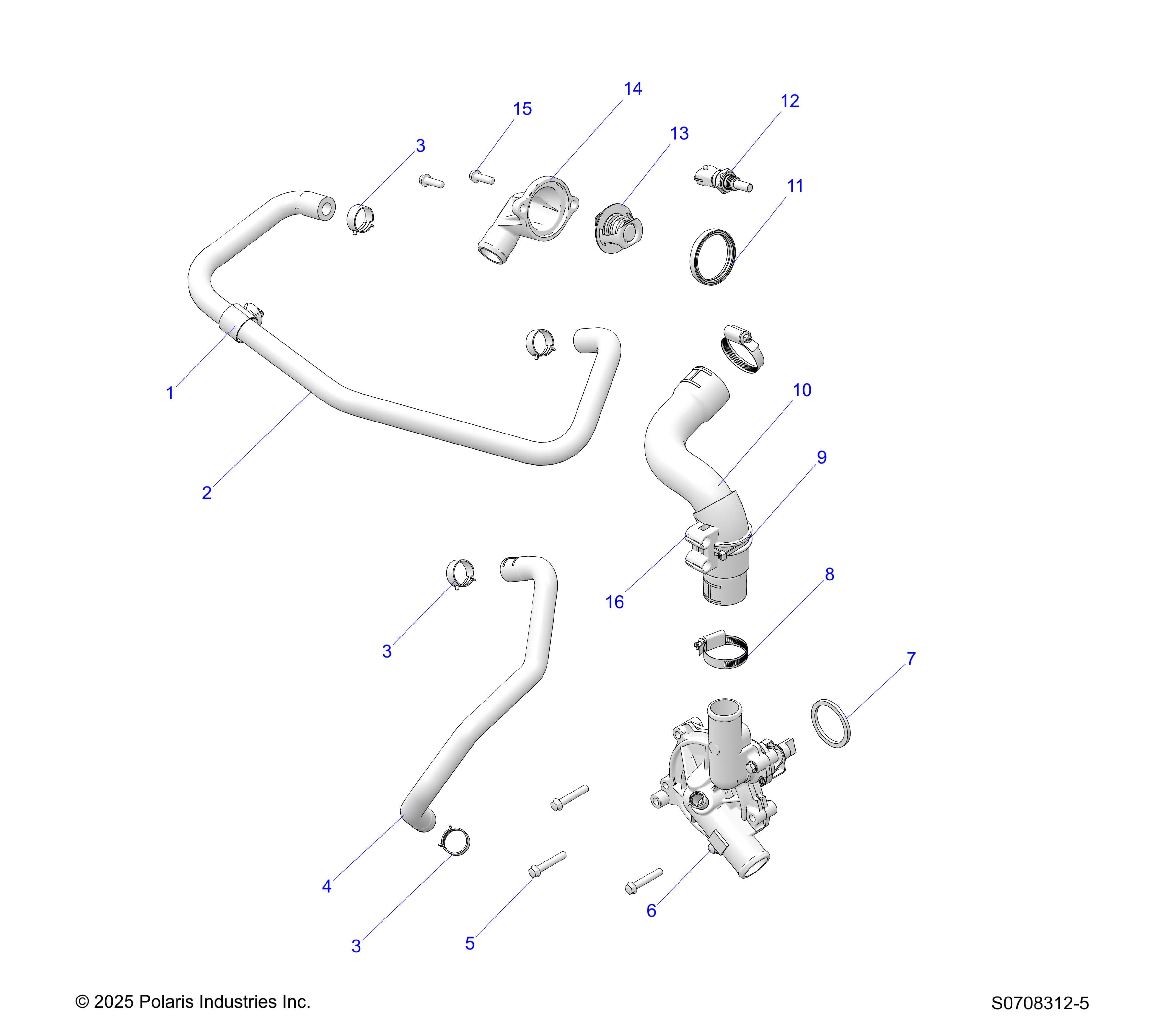 2026 RANGER 1000 CABBED β ENGINE, WATERPUMP & BYPASS diagram
