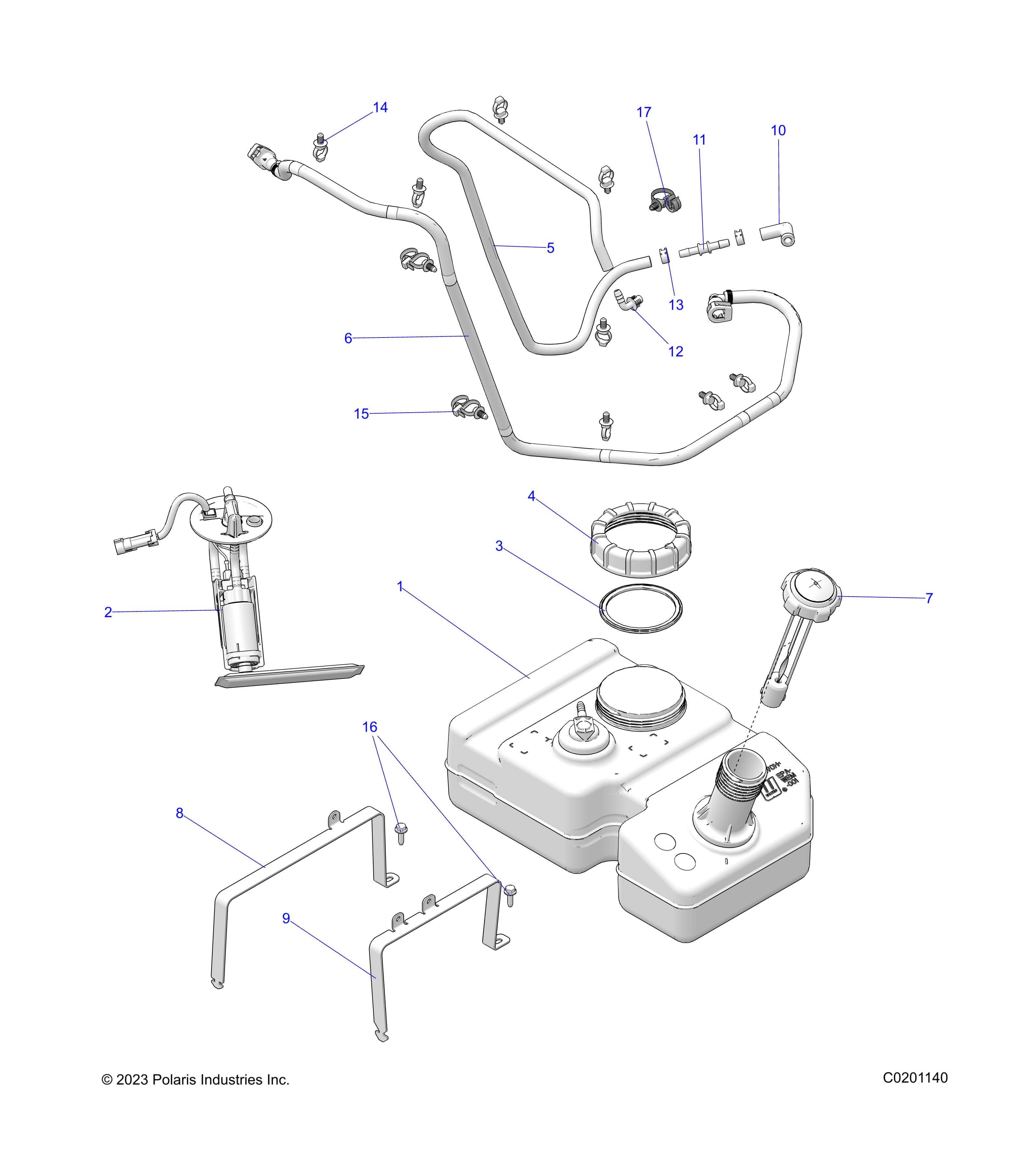 2026 RZR 200 EVAP β FUEL SYSTEM, FUEL TANK AND RELATED - Z26HCA18A4/A7/B4/B7 (C0201140) diagram
