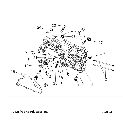 2026 RZR 200 AU β ENGINE, CRANKCASE COMP, LEFT - Z26HCA18D4 (702833) diagram
