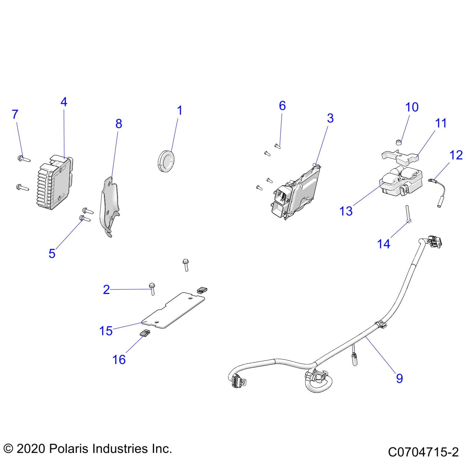 2026 RZR 900 TRAIL S SPORT β ELECTRICAL, HARNESS COMPONENTS AND RELATED - Z26ASE87A5 (C704715-2) diagram
