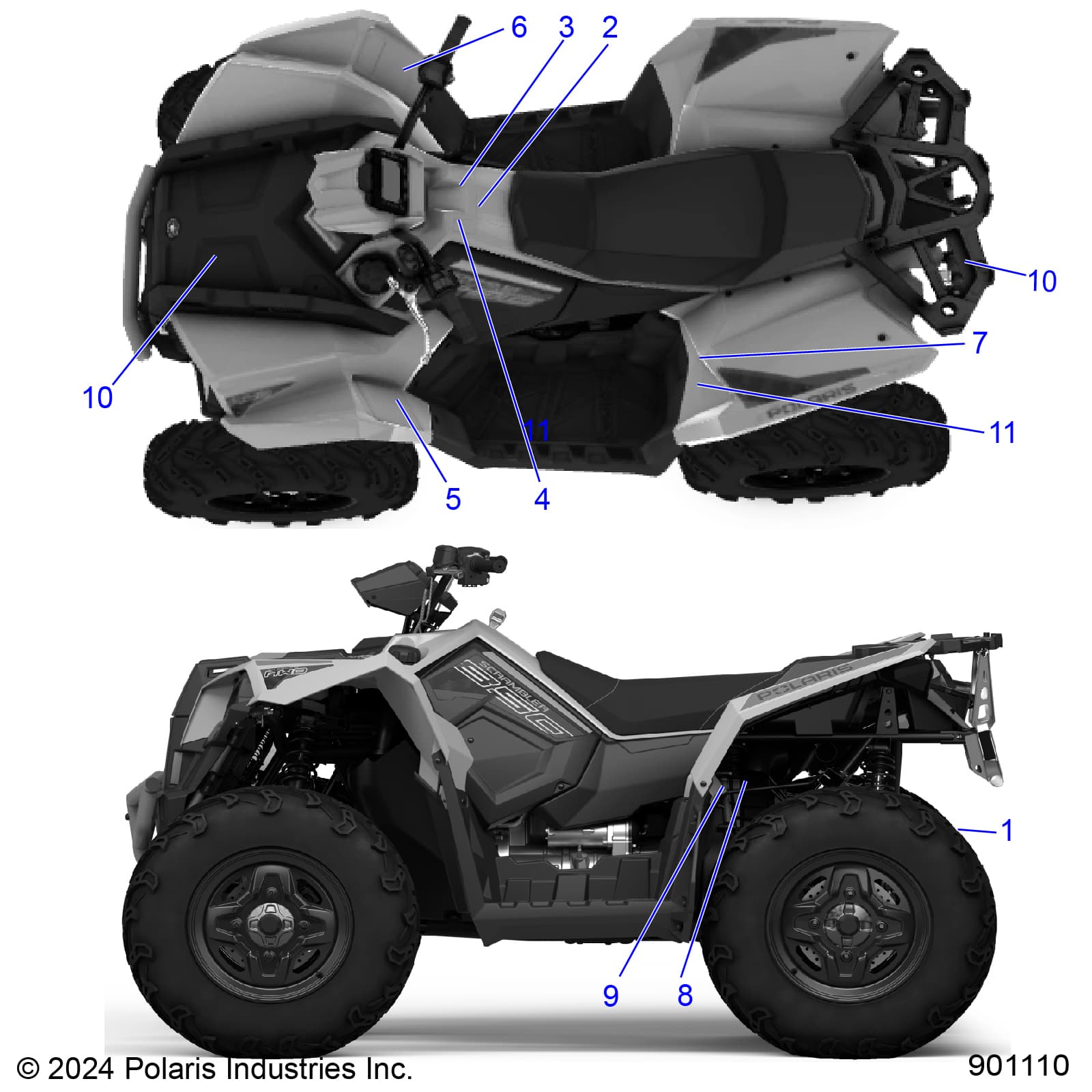 2026 SCRAMBLER 850 48" R02 - A26SVA85A4 β BODY, DECALS GENERAL - A26SVA85A4 (901110) diagram