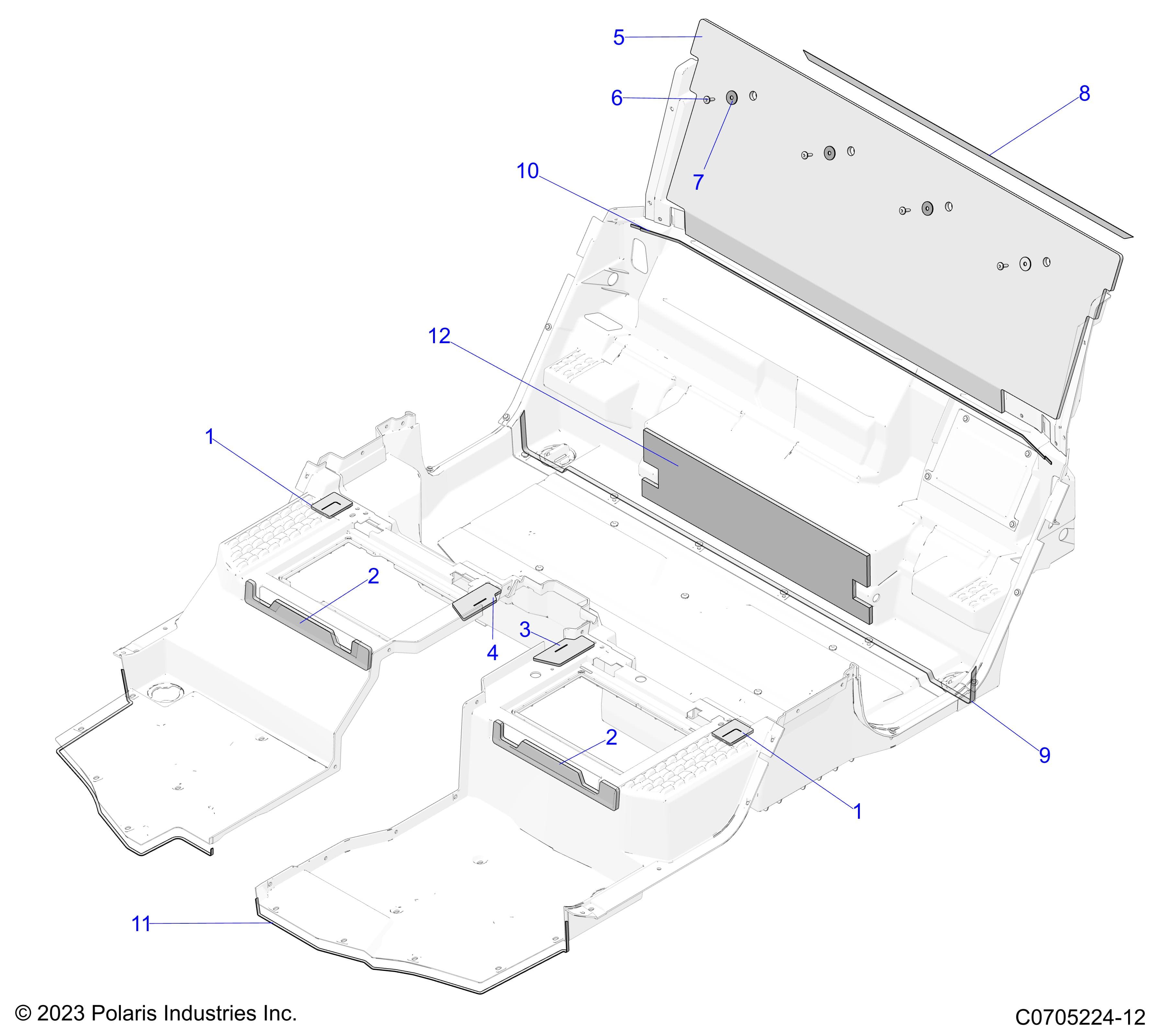 2026 POLARIS XPEDITION XP5 NORTHSTAR β BODY, FOAM AND LINER diagram