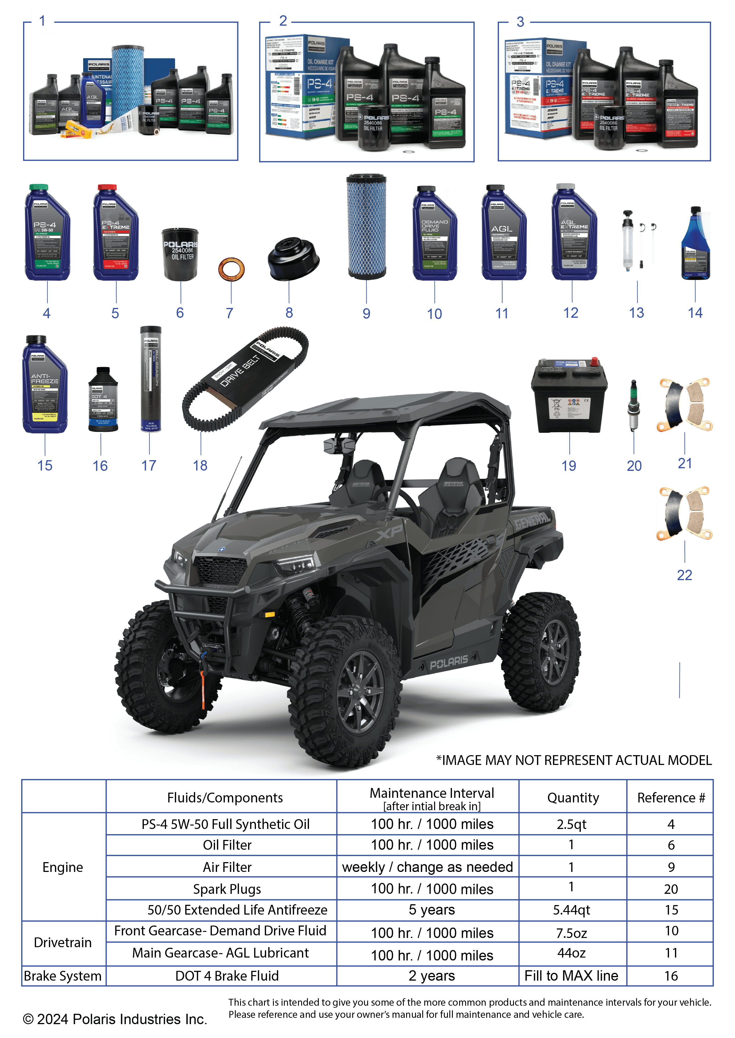 2026 GENERAL XP 1000 PREMIUM β *SERVICE AND MAINTENANCE PARTS LIST* diagram