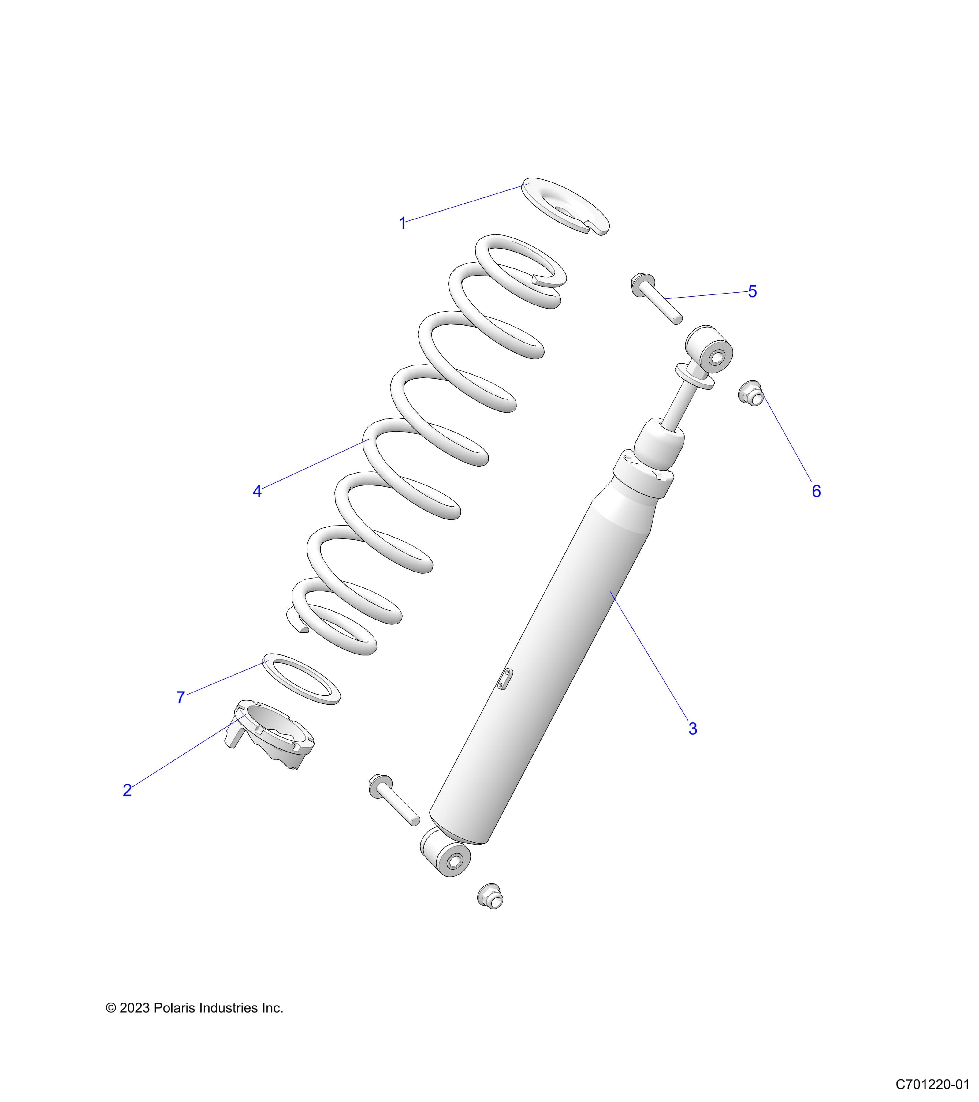 2026 RANGER 1000 CABBED β SUSPENSION, FRONT SHOCK diagram