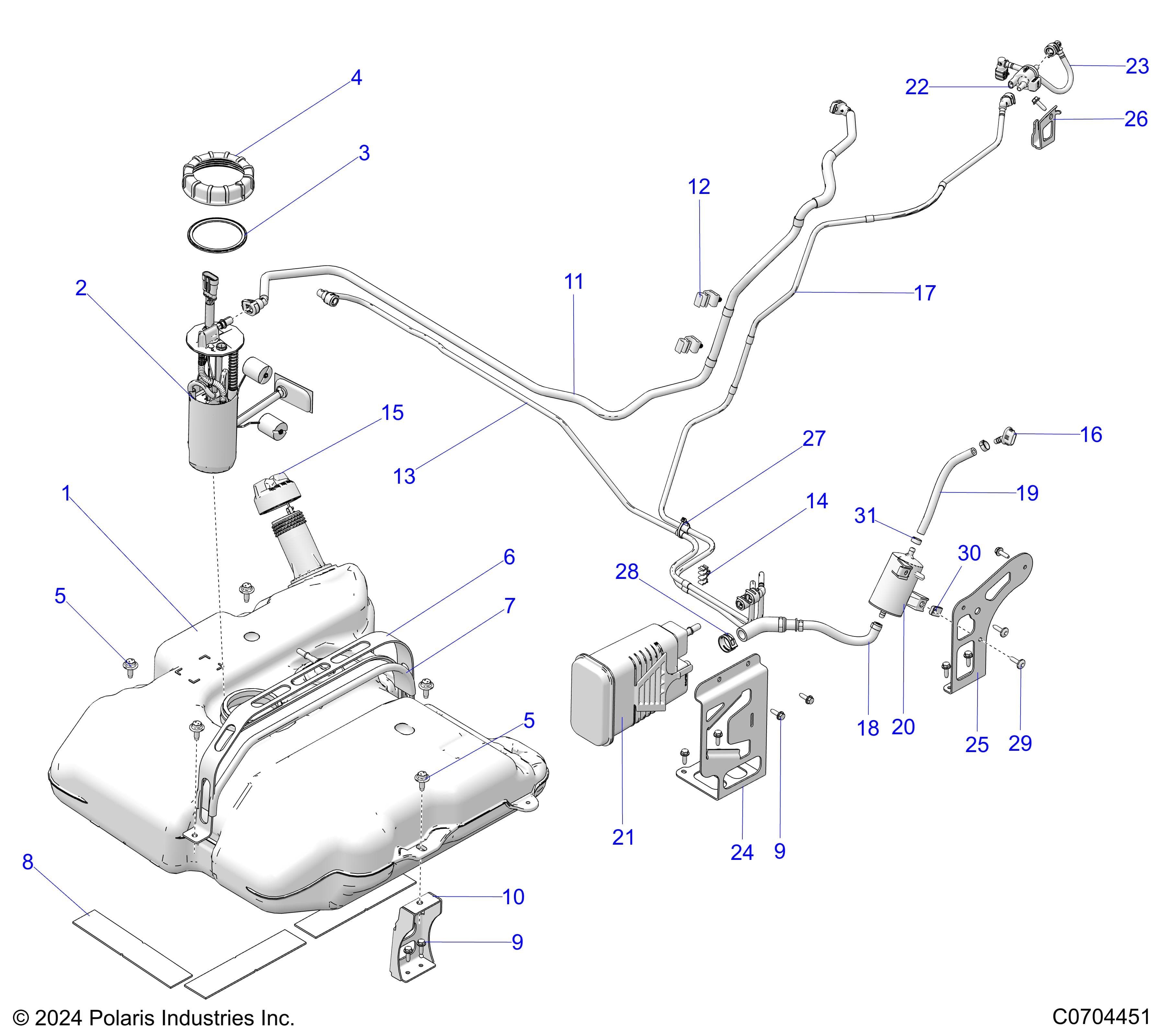 2026 POLARIS XPEDITION ADV NORTHSTAR β FUEL SYSTEM, EVAP FUEL TANK ASM diagram