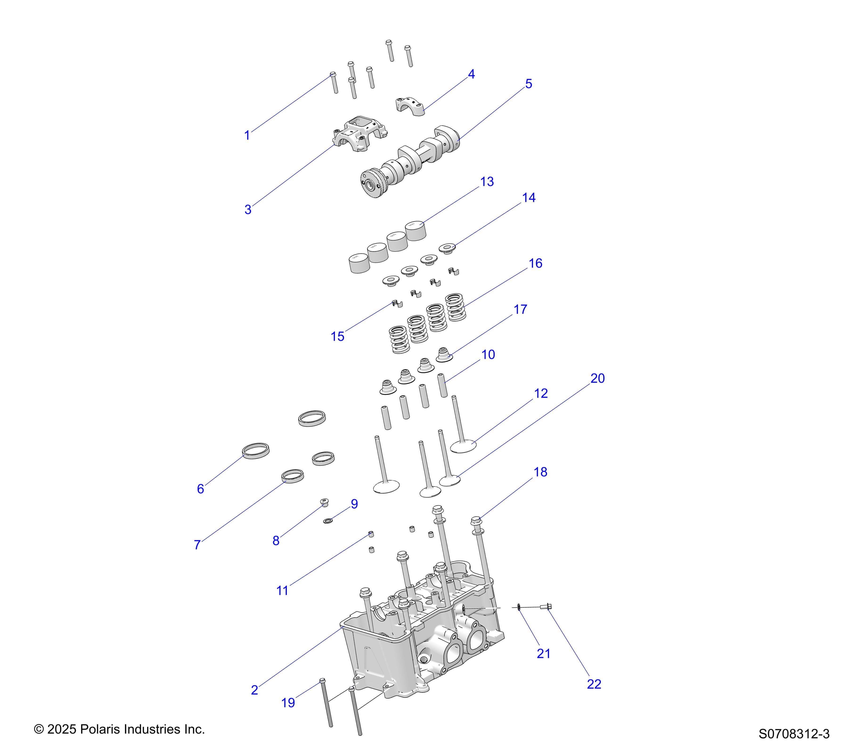 2026 RANGER 1000 NON EPS β ENGINE, CYLINDER HEAD & VALVES diagram