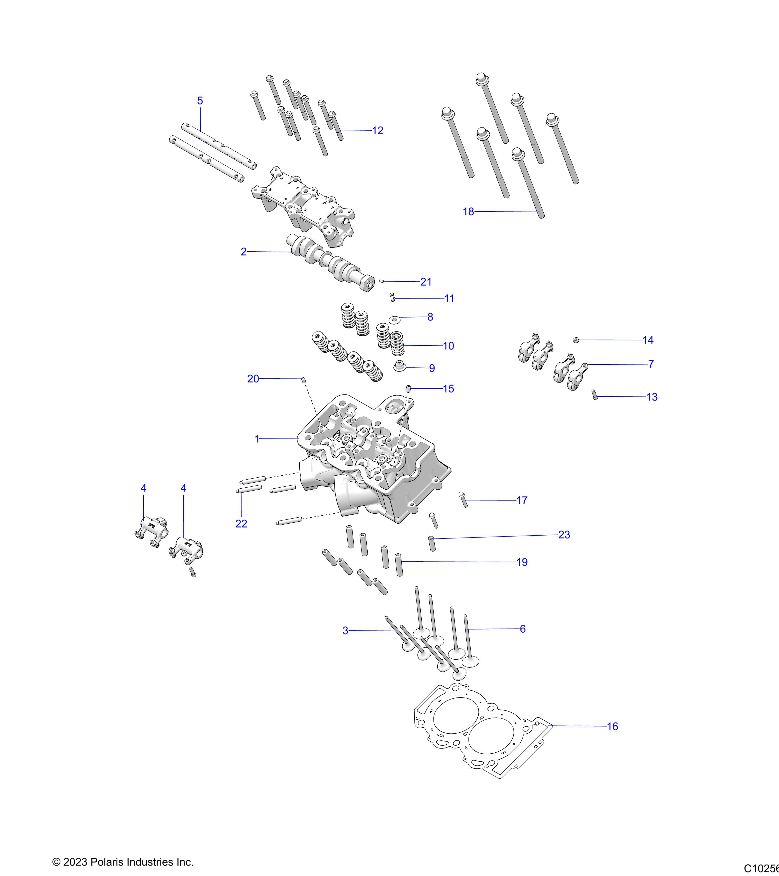 2026 SPORTSMAN 850 48" R02 - A26SXA85A1 β ENGINE, CYLINDER HEAD, CAM and VALVES - A26SXA85A1 (C102560) diagram
