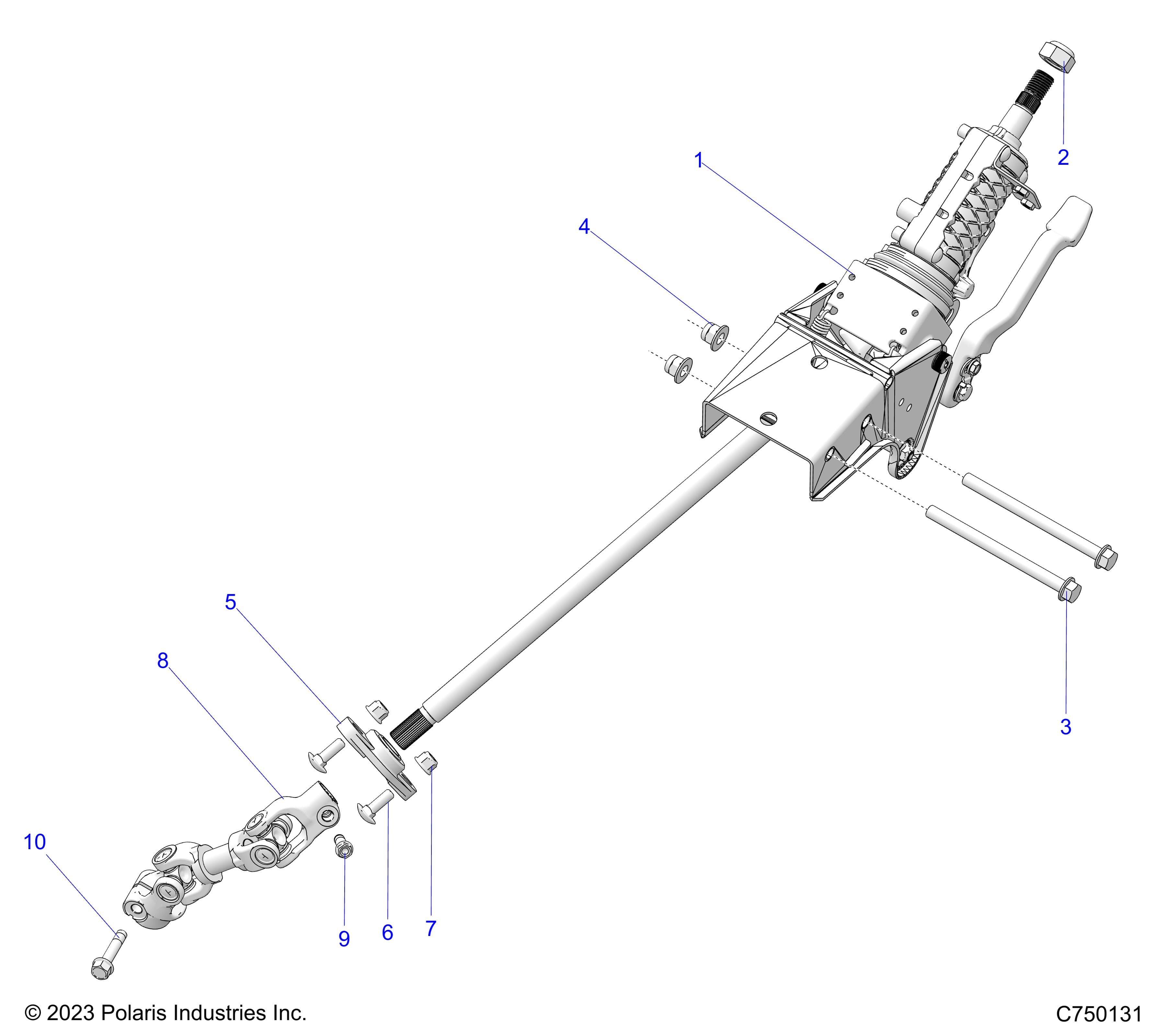 2026 RZR PRO R4 LE β STEERING, LINKAGE & TILT - Z26R4P2KBL (C750131) diagram