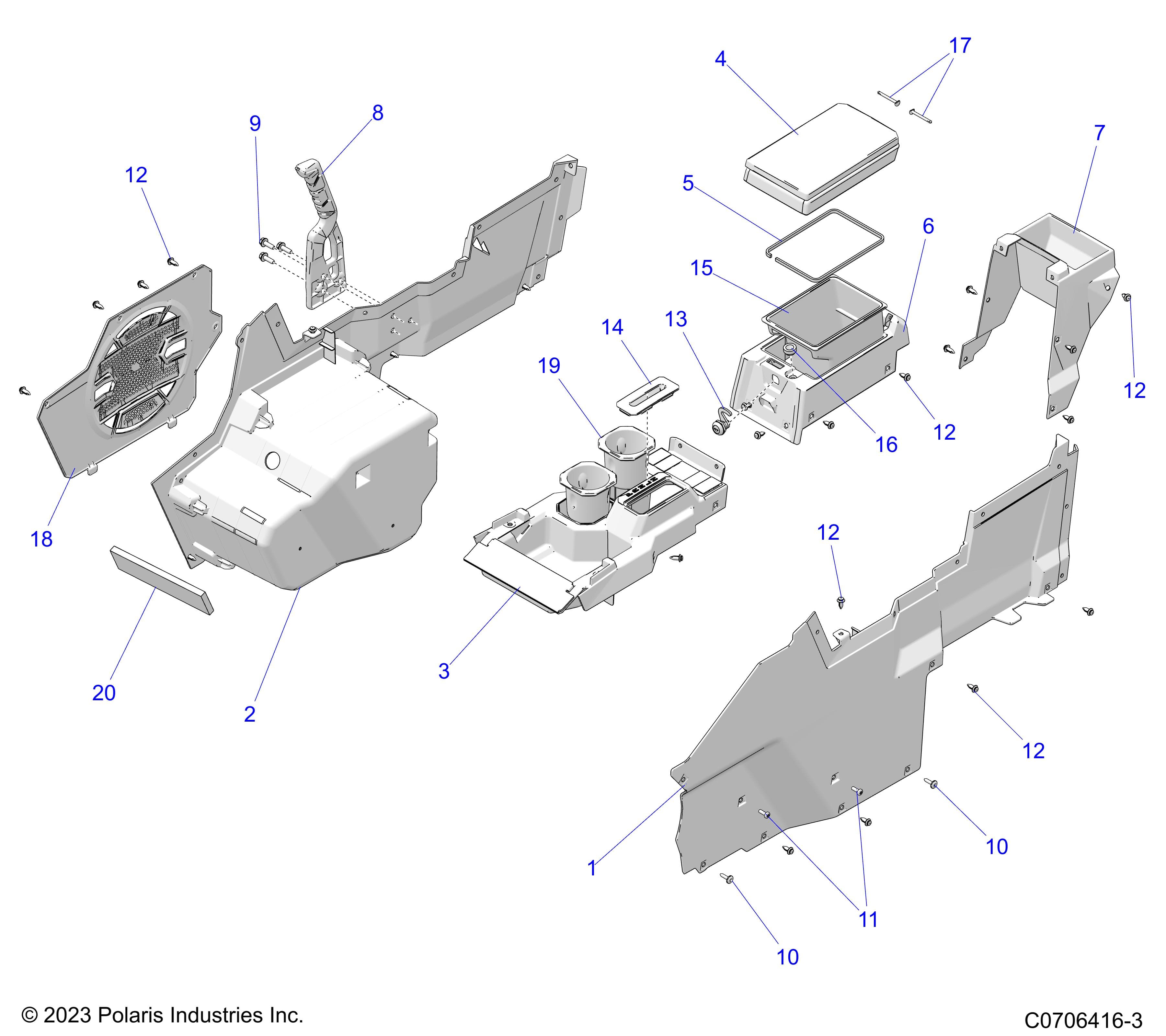 2026 POLARIS XPEDITION ADV NORTHSTAR β BODY, CENTER CONSOLE diagram