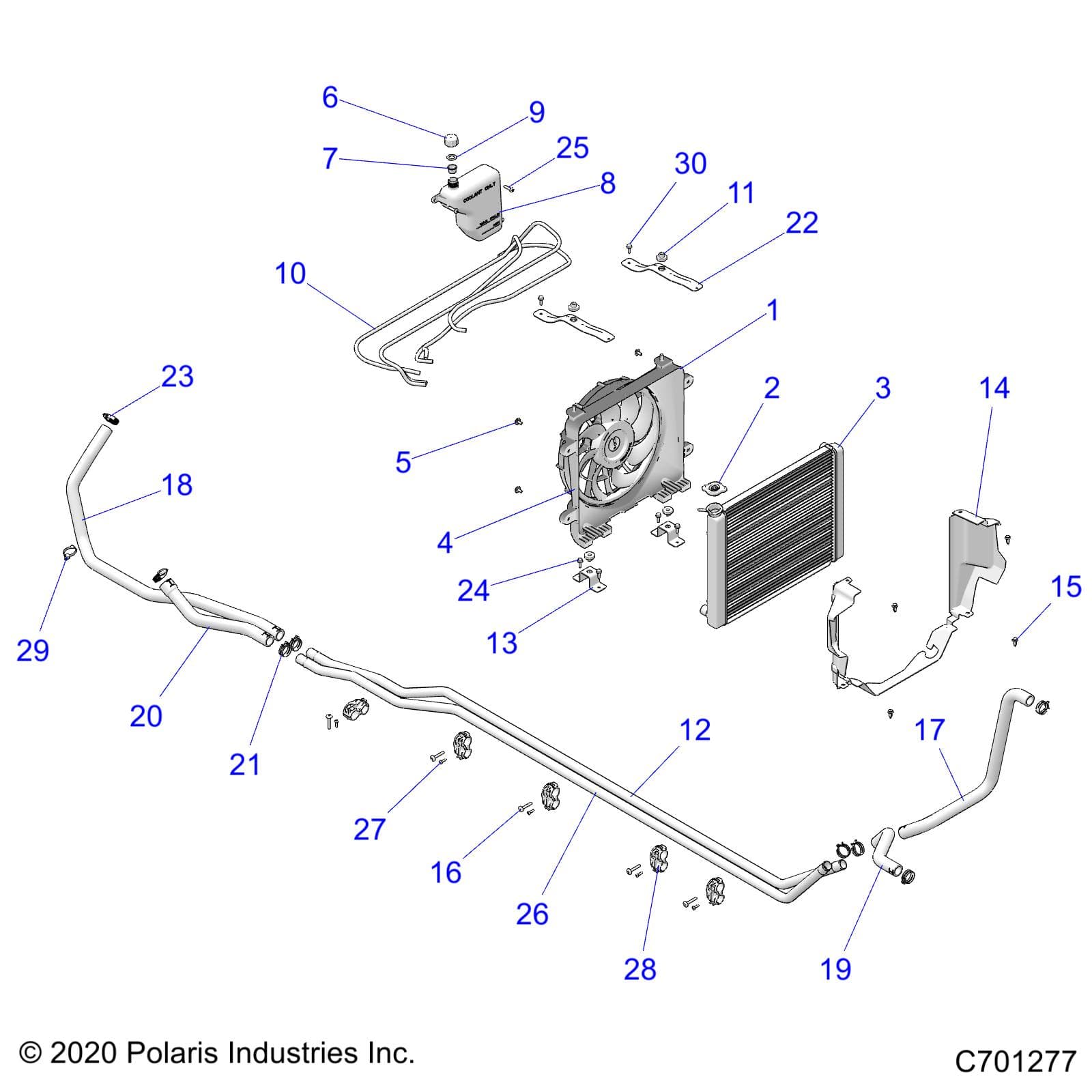 2026 RANGER 1000 XP CREW TEXAS EDITION β ENGINE, COOLING SYSTEM - R26RSF99AL (C701277) diagram