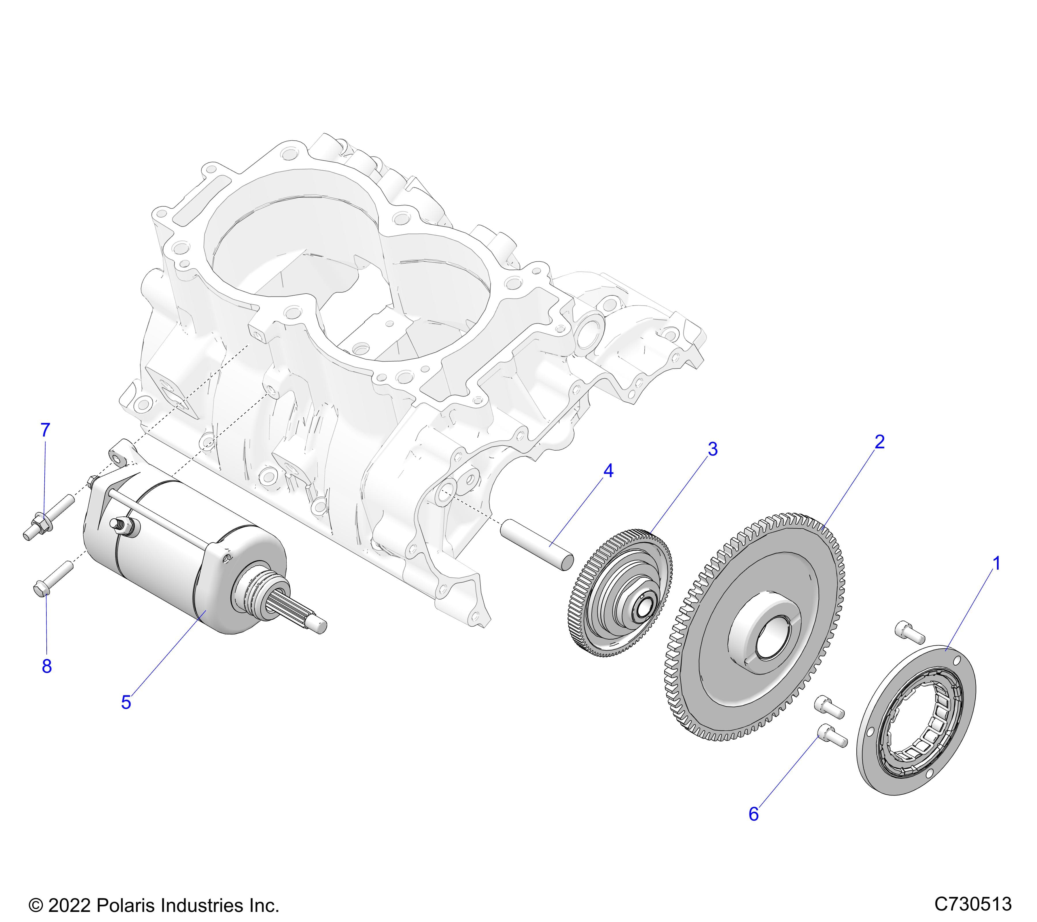 2026 RZR XP S 4 1000 ULTIMATE β ENGINE, STARTER - Z26NMY99A4/B4/A6/B6 (C730513) diagram