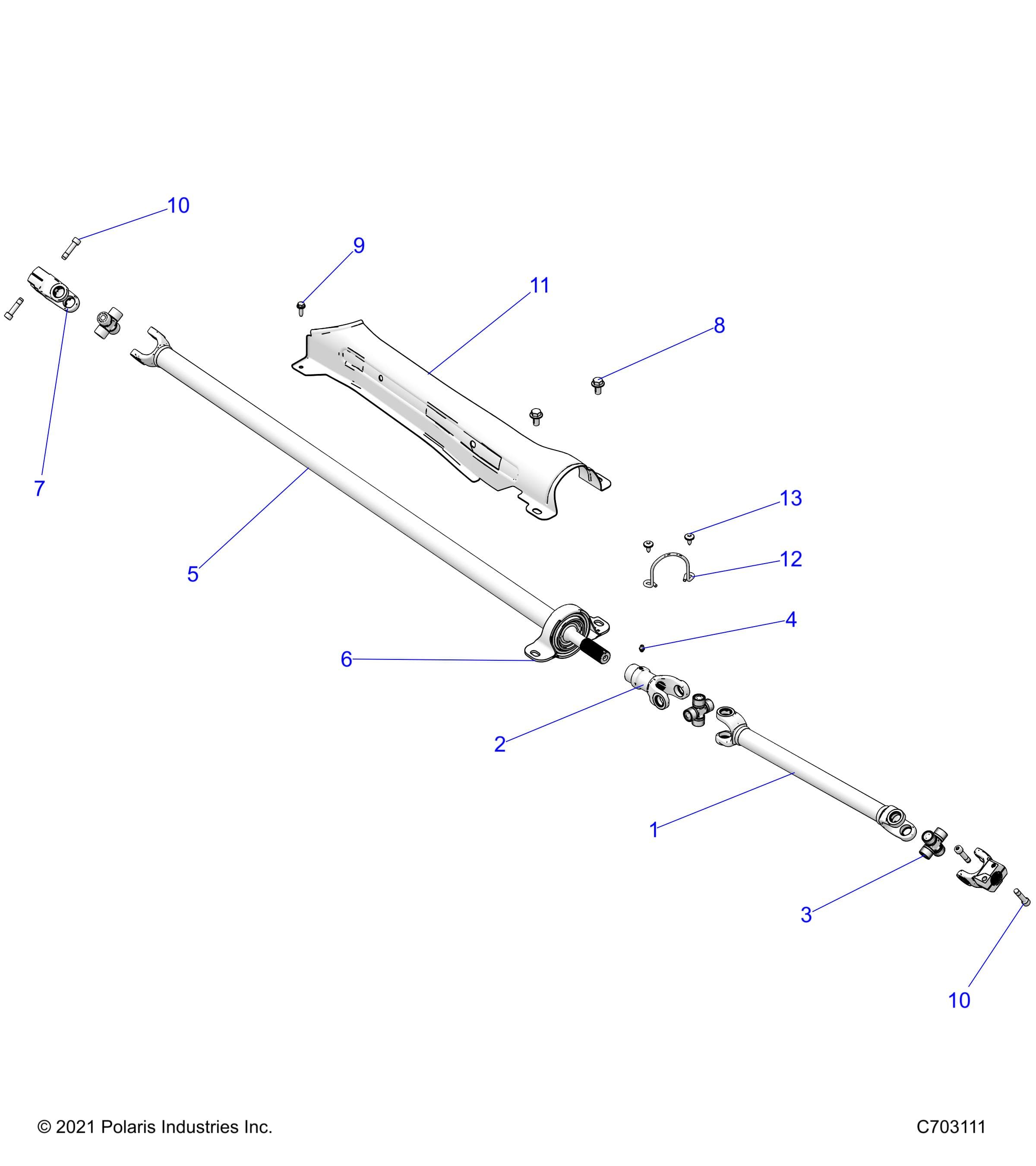 2026 RZR XP 1000 ULTIMATE β DRIVE TRAIN, PROP SHAFT - Z26NET99A4/B4/A6/B6 (C703111) diagram