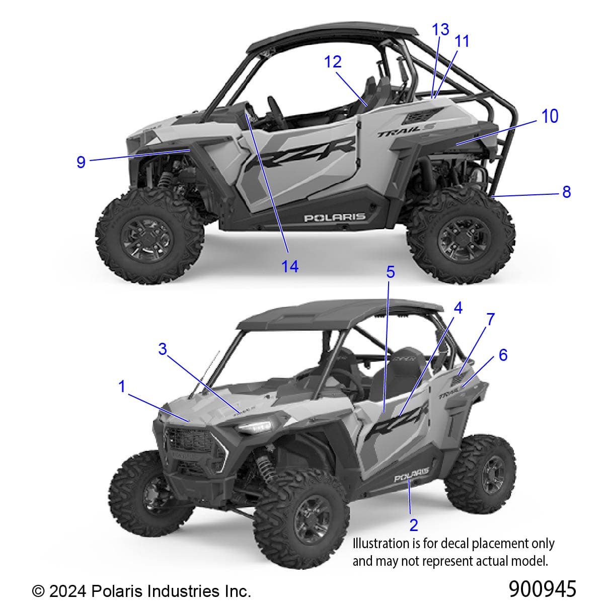2026 RZR TRAIL S 1000 ULTIMATE β BODY, DECALS - Z26ASF99A6 (900945) diagram