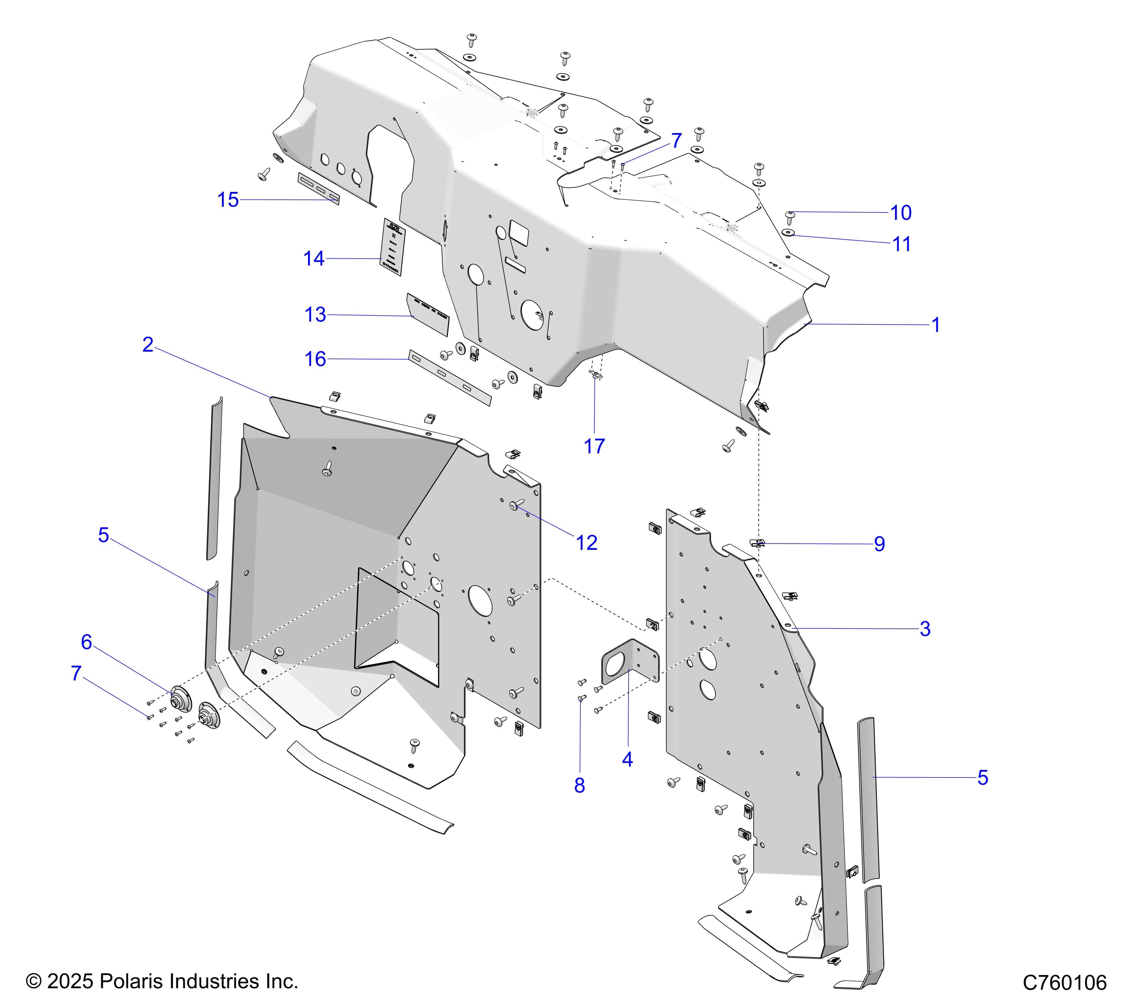 2026 RZR PRO R RACE H.O. β BODY, DASH AND FRONT PANELS - Z26RRL2KAL (C760106) diagram