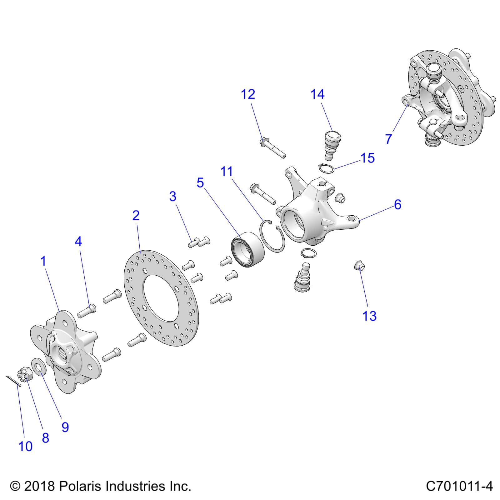 2026 RZR 900 TRAIL SPORT β SUSPENSION, FRONT CARRIER - Z26A5E87A5 (C701011-4) diagram