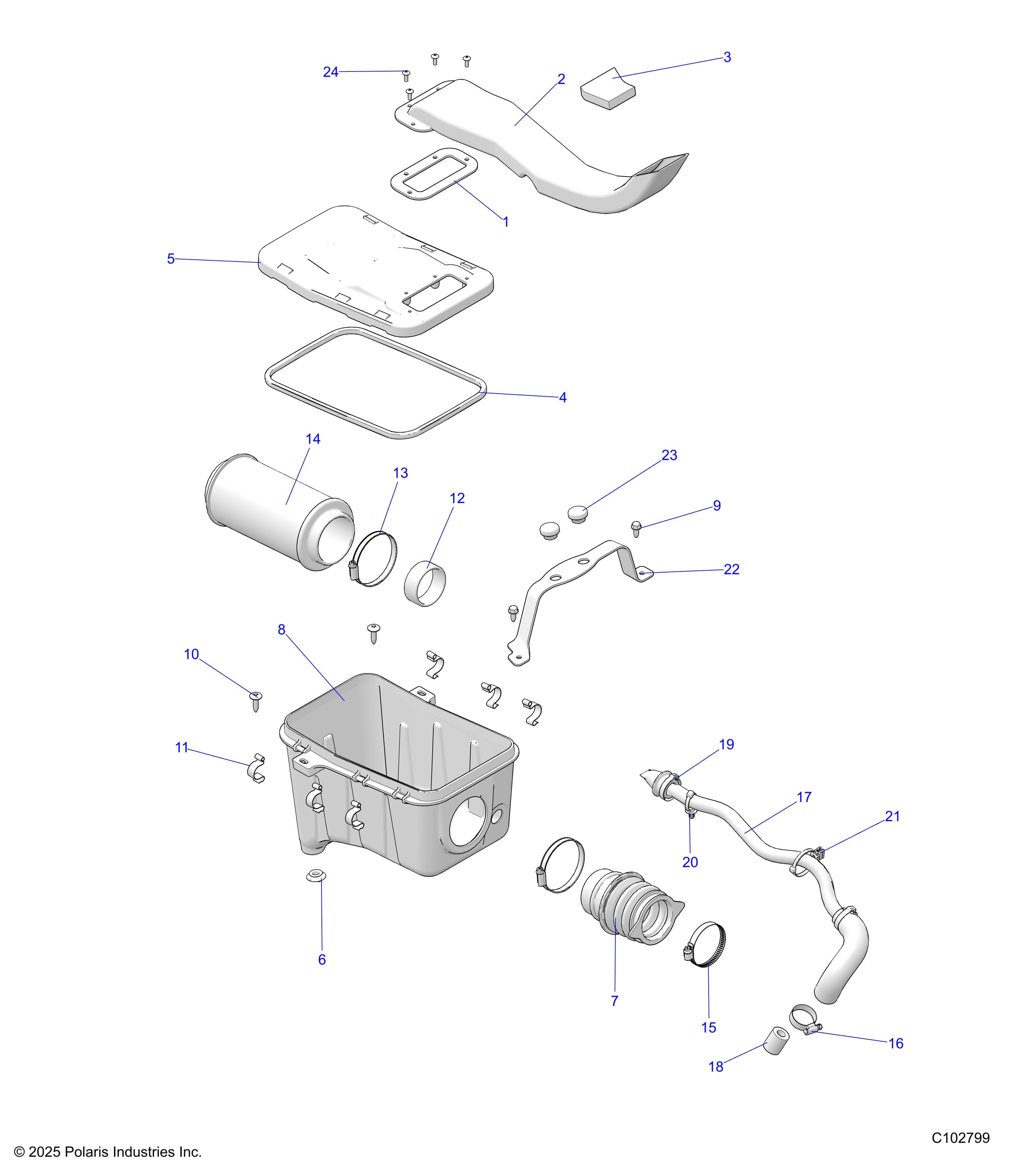 2026 SPORTSMAN TOURING 570 β ENGINE, AIR INTAKE SYSTEM - A26SDA57A7 (C102799) diagram