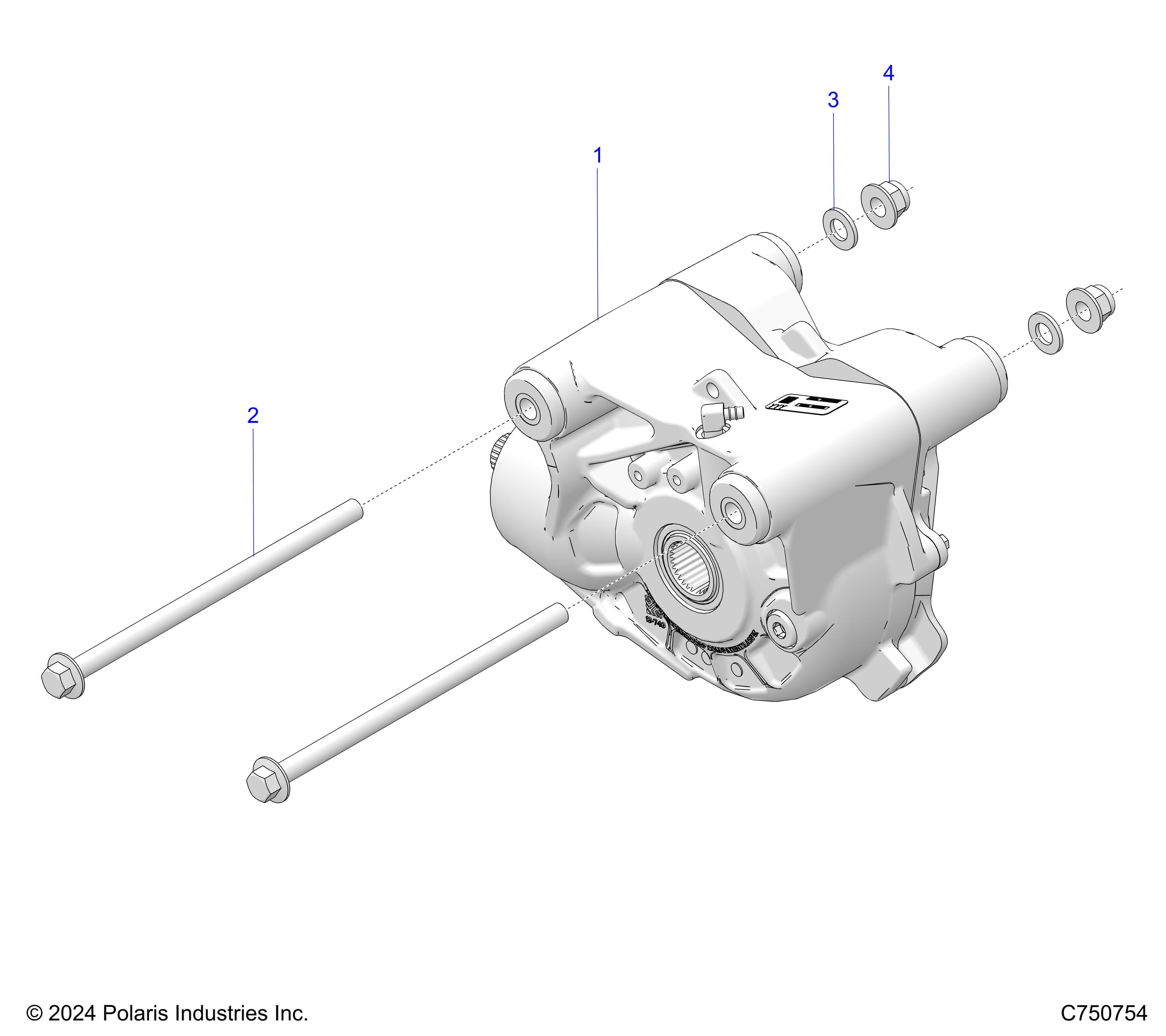 2026 RZR PRO XP 4 SPORT β DRIVE TRAIN, FRONT GEARCASE MOUNTING - Z26X4E92A4/B4/A6/B6 (C750754) diagram
