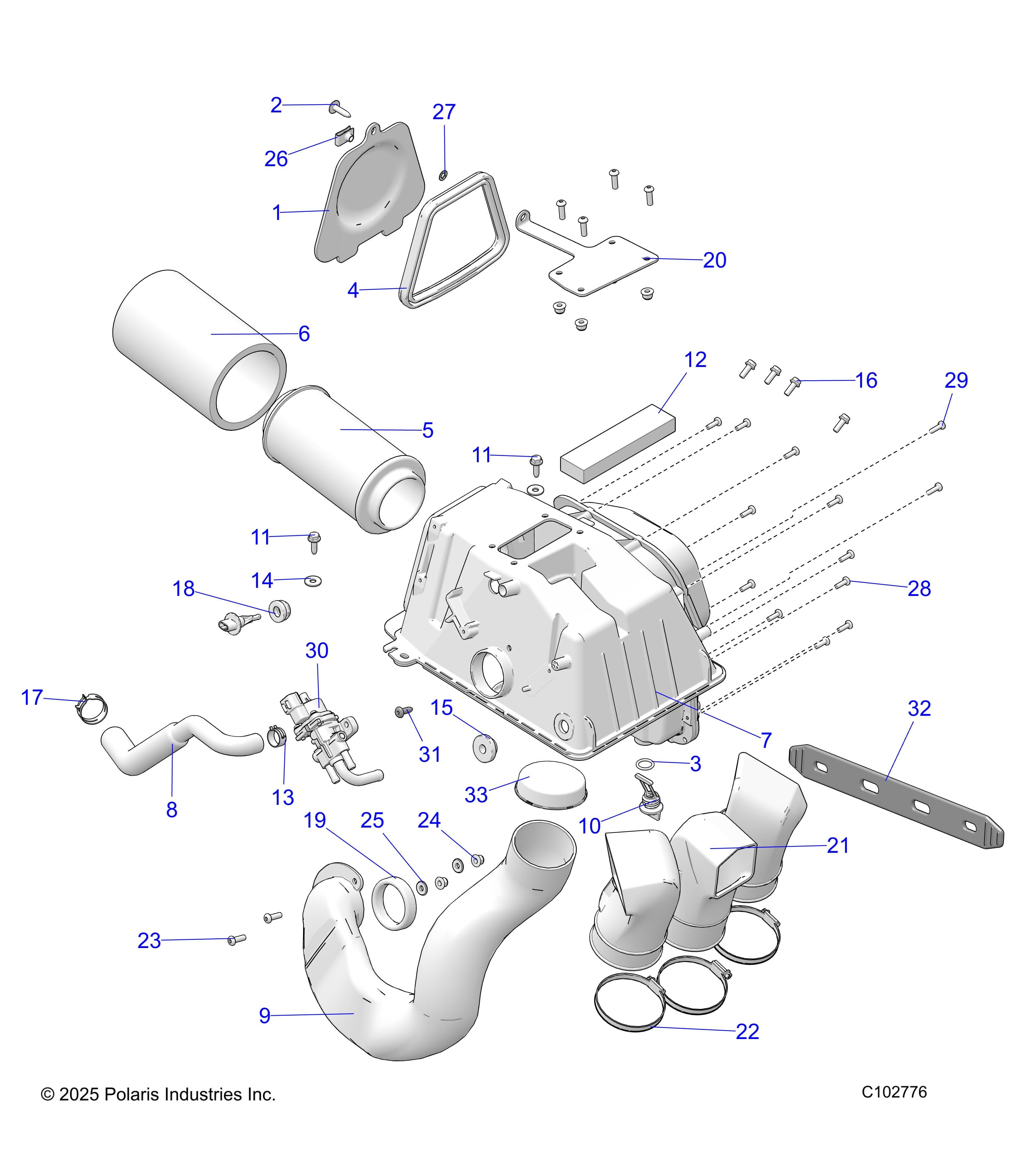 2026 SPORTSMAN XP 1000 MUD R01 - A26SXM95AR β ENGINE, AIR INTAKE - A26SXM95AR (C102776) diagram